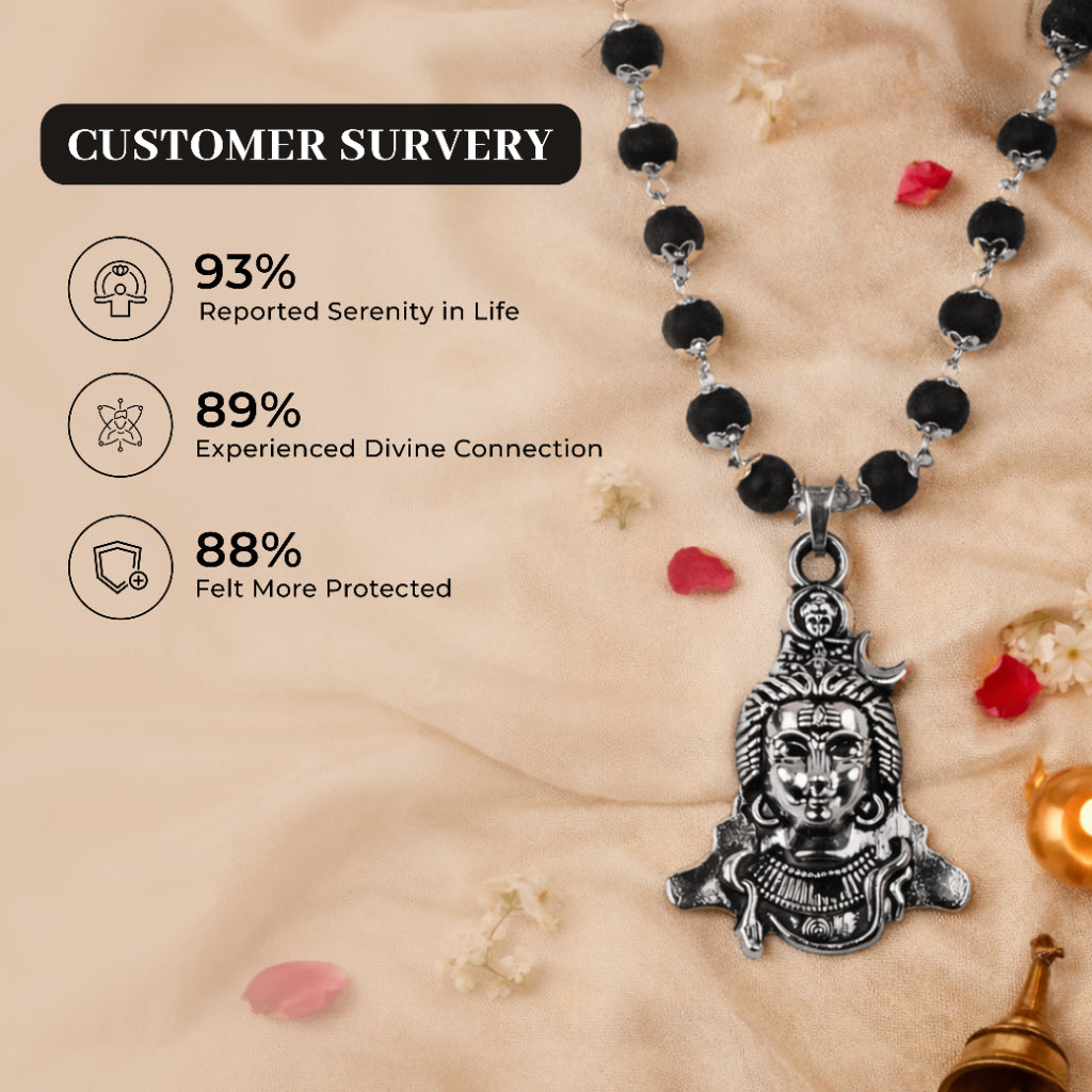 Karungali cap mala with shiv locket