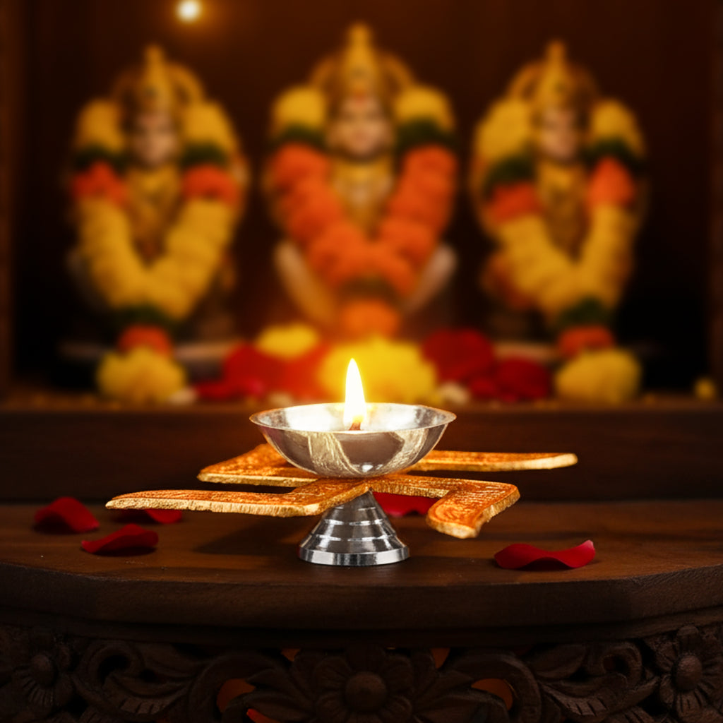 Brass Swastik Diya