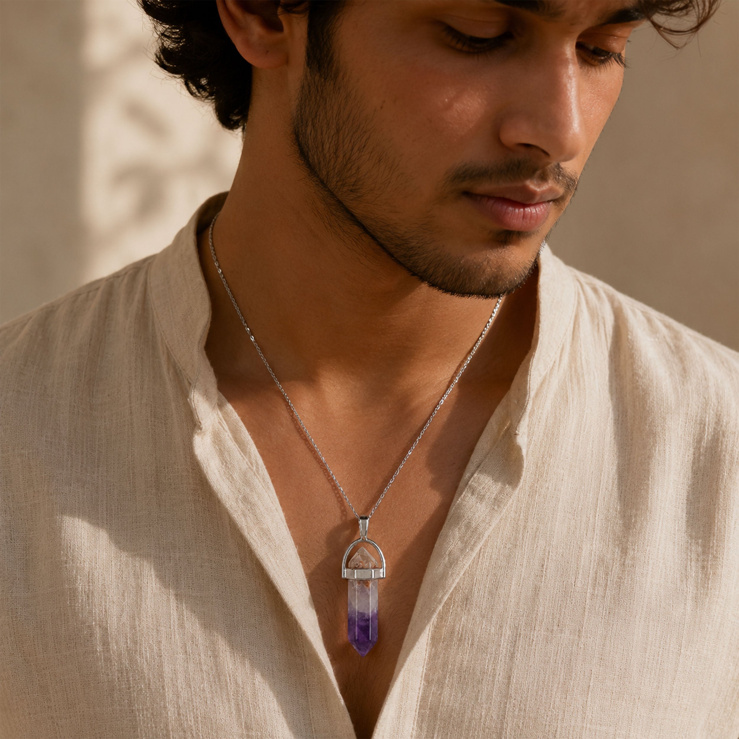 Amethyst Pencil Locket