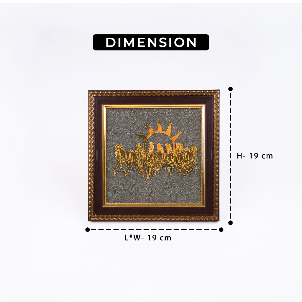 7 Horses on Raw Pyrite Frame