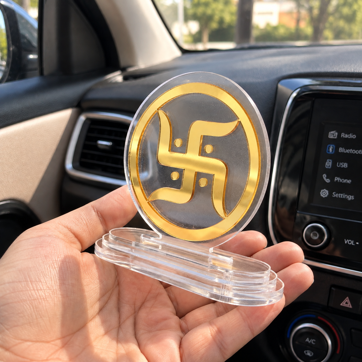 Swastik Acrylic Car Dashboard