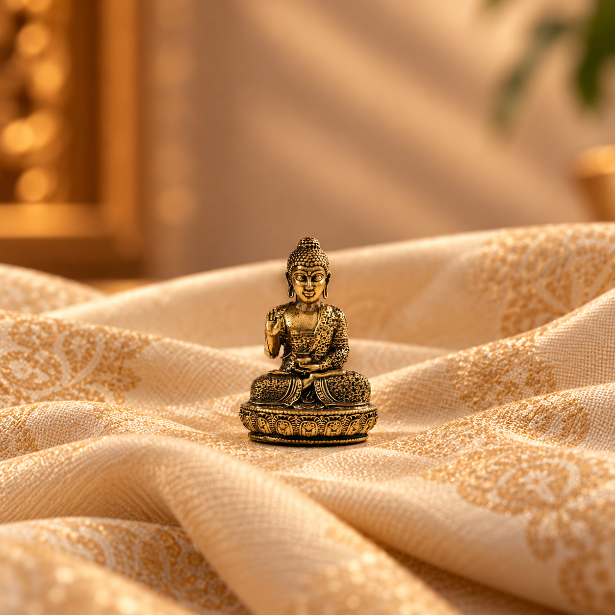 Brass Mahatma Buddha Idol