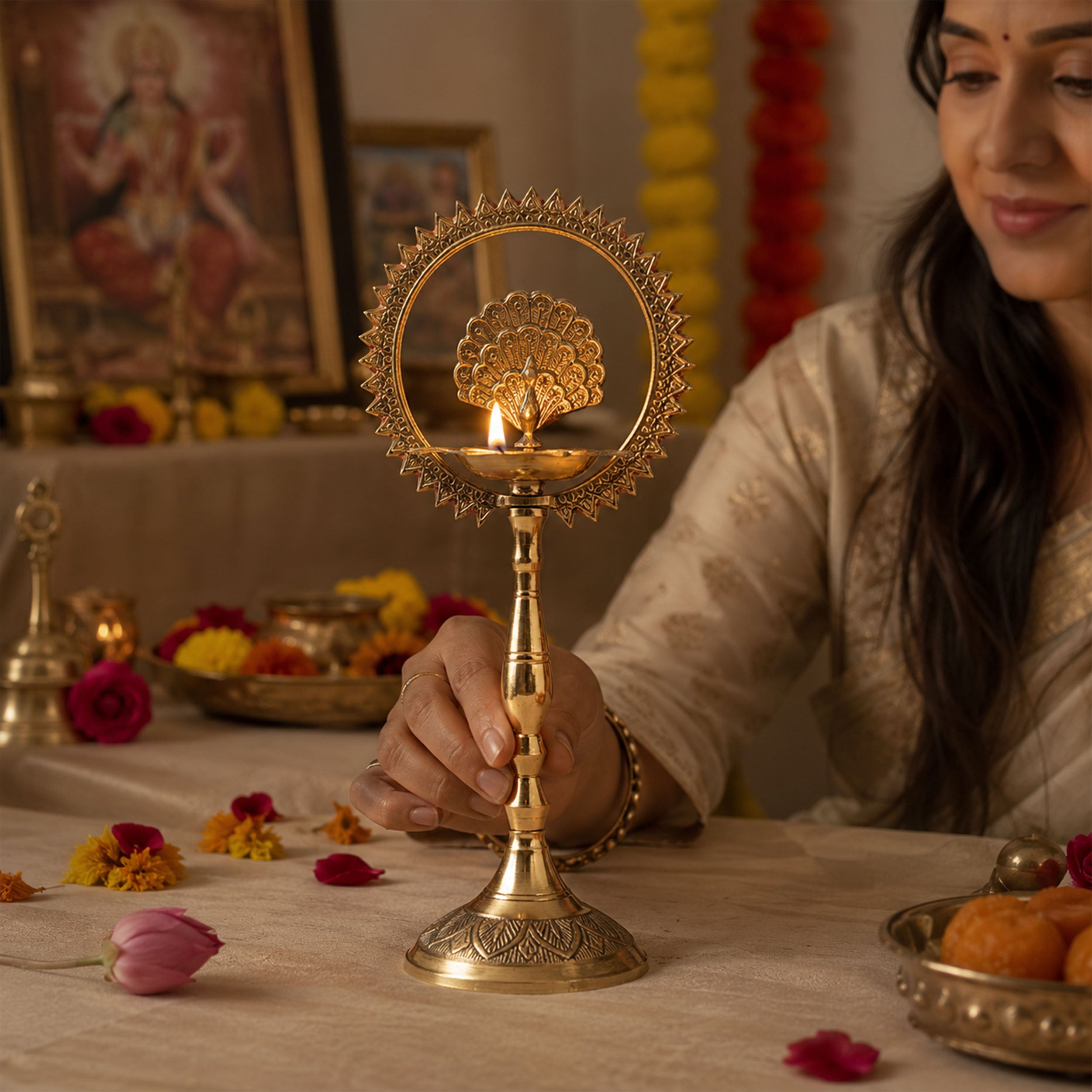 Mayur Chakra Pillar Diya