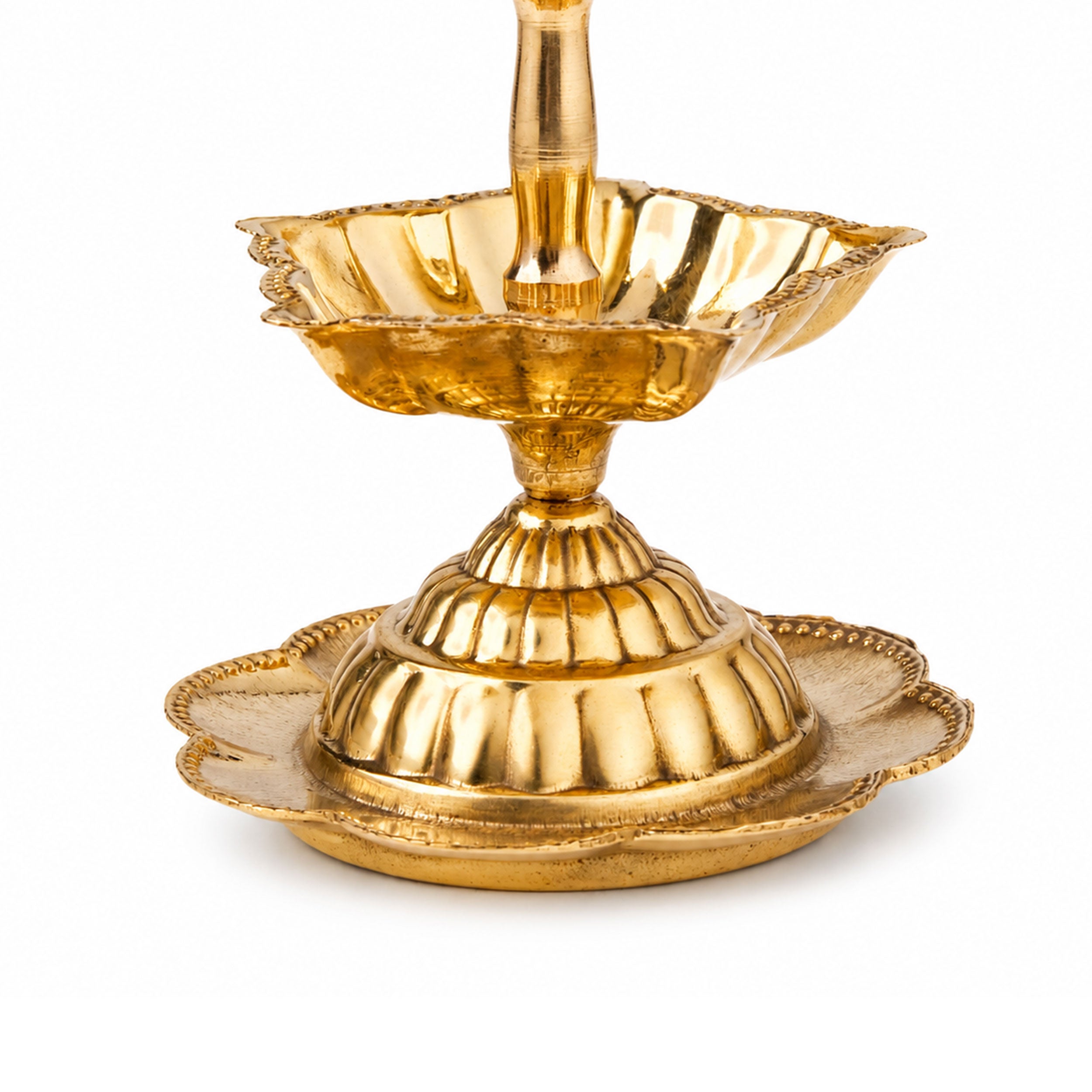 3-tier Brass Peacock Oil Lamp