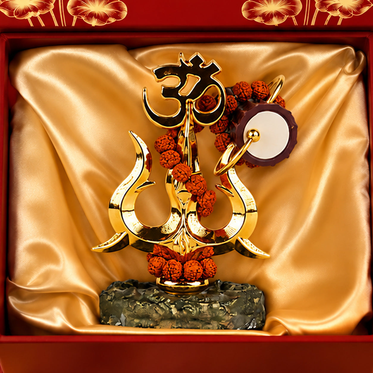 Trishul with Rudraksha & Damru Idol With Gift Box