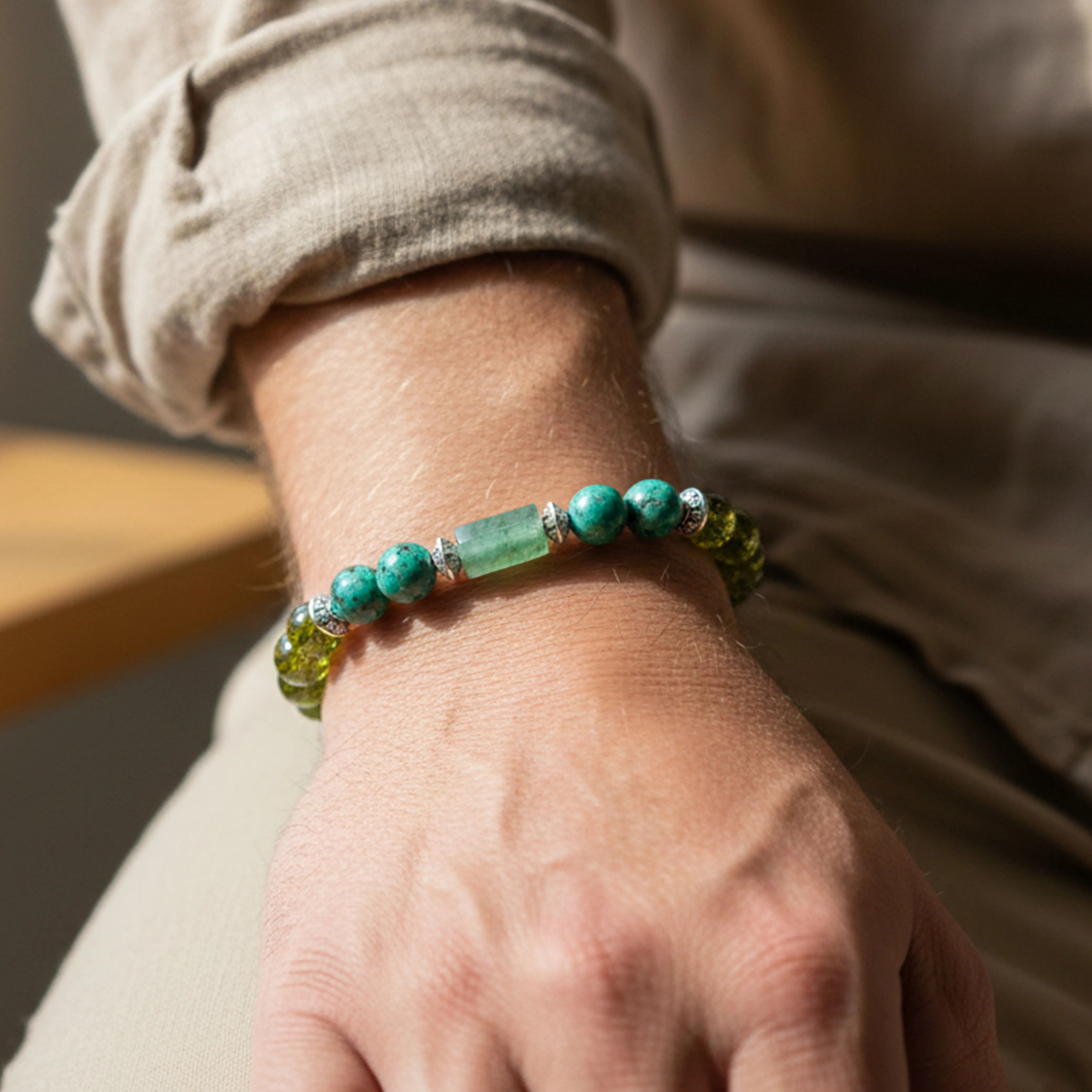Green Agate Stone Bracelet
