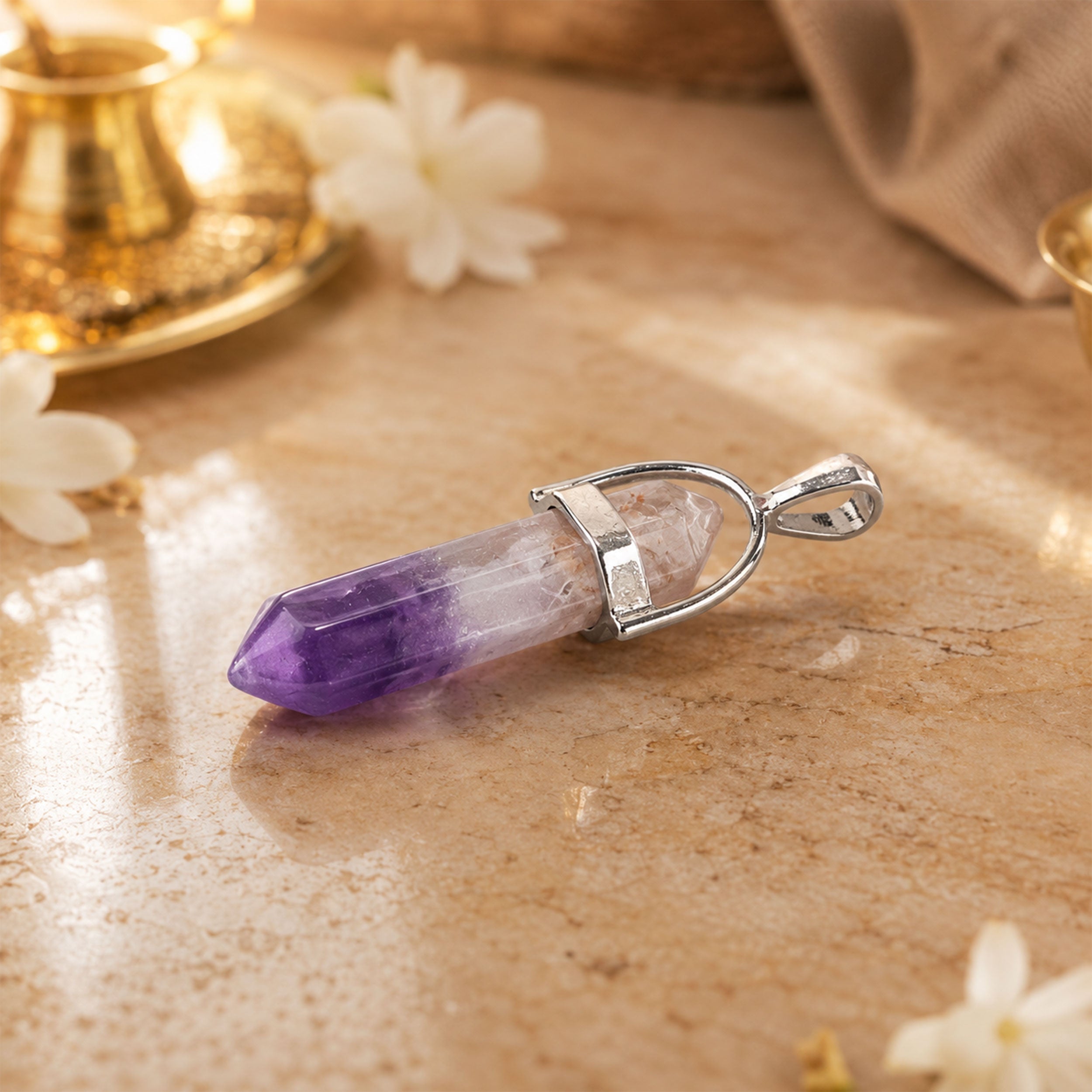 Amethyst Pencil Locket