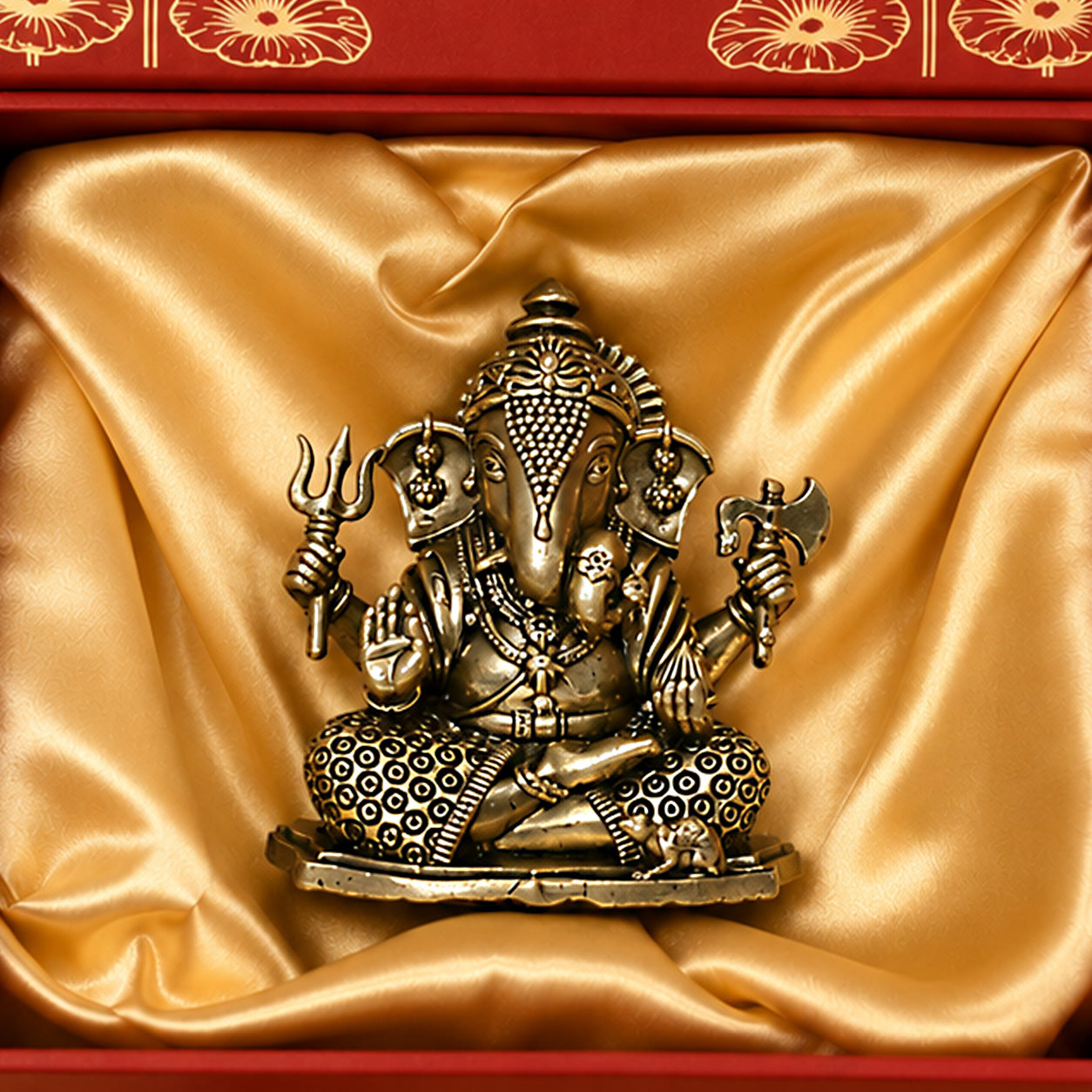 Brass Dugdusheth Ganesh Idol with Gift Box
