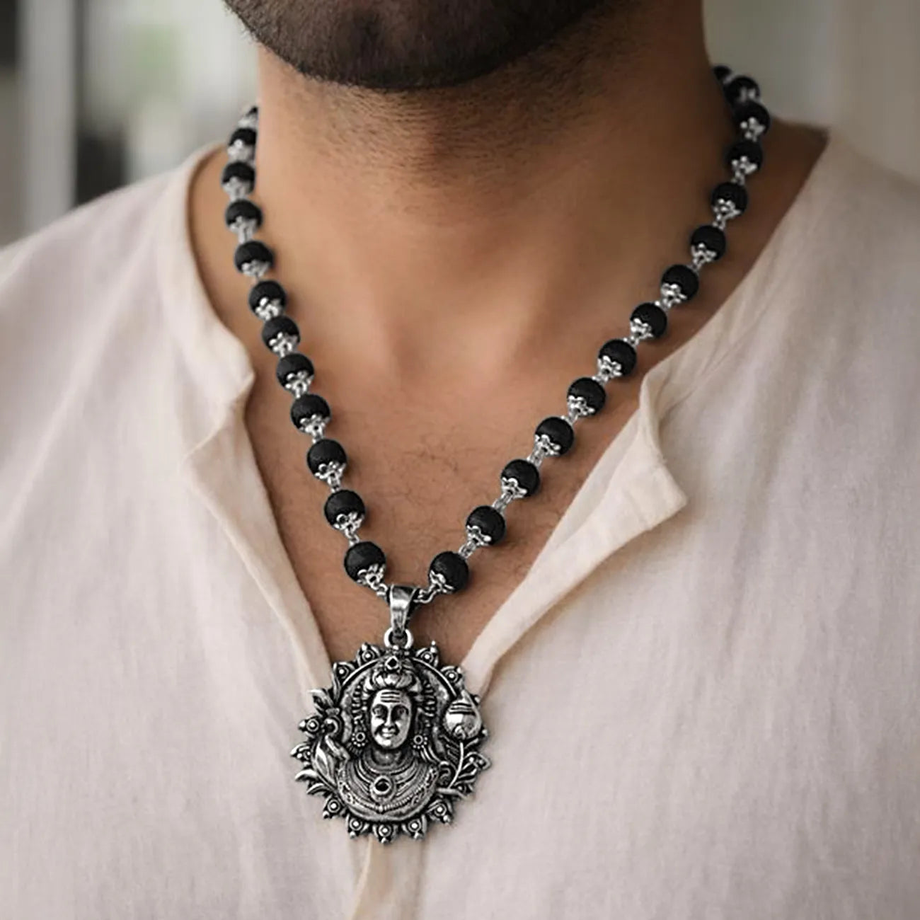 Karungali Cap Mala with Kartike Ji Locket