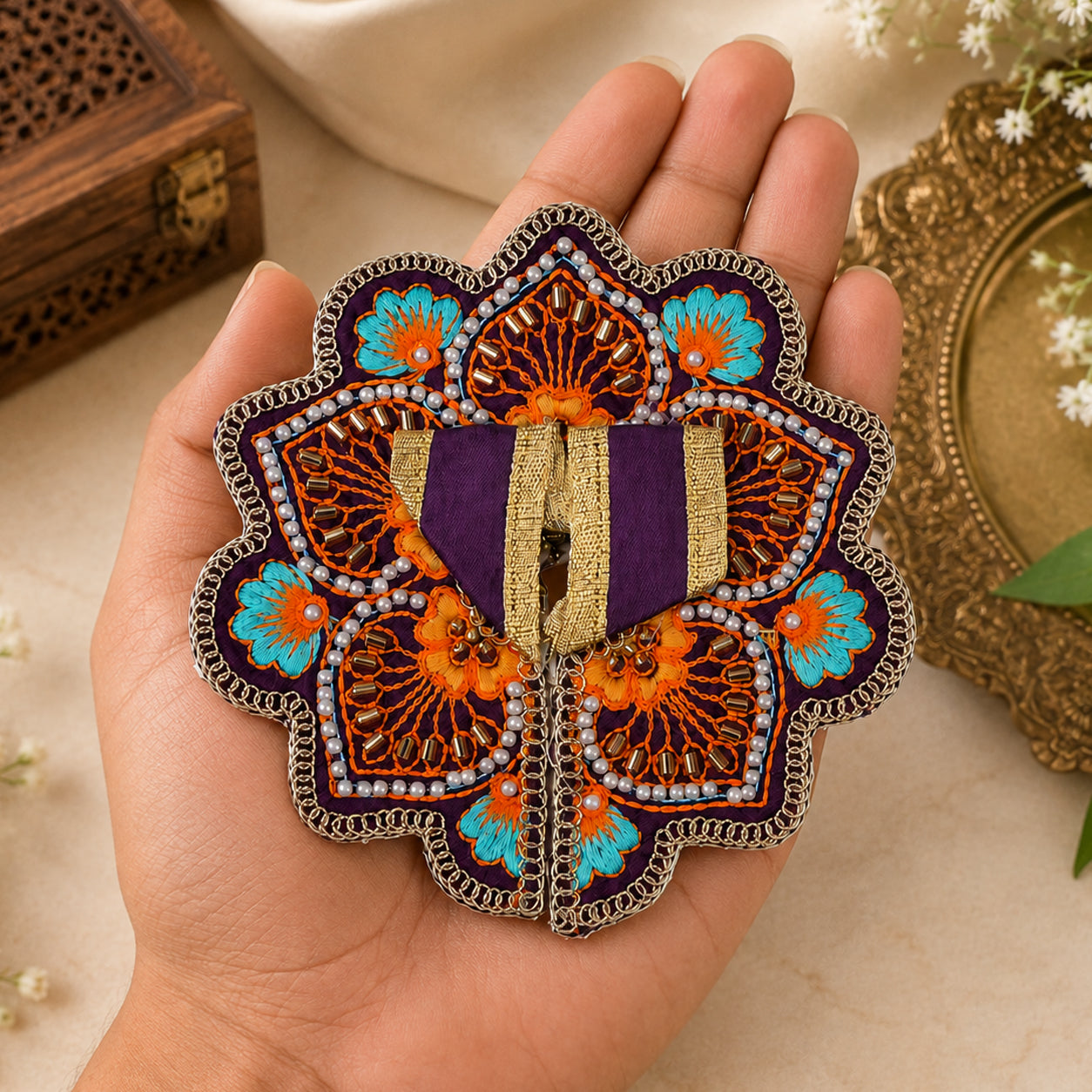 Floral Violet Laddu Gopal Dress