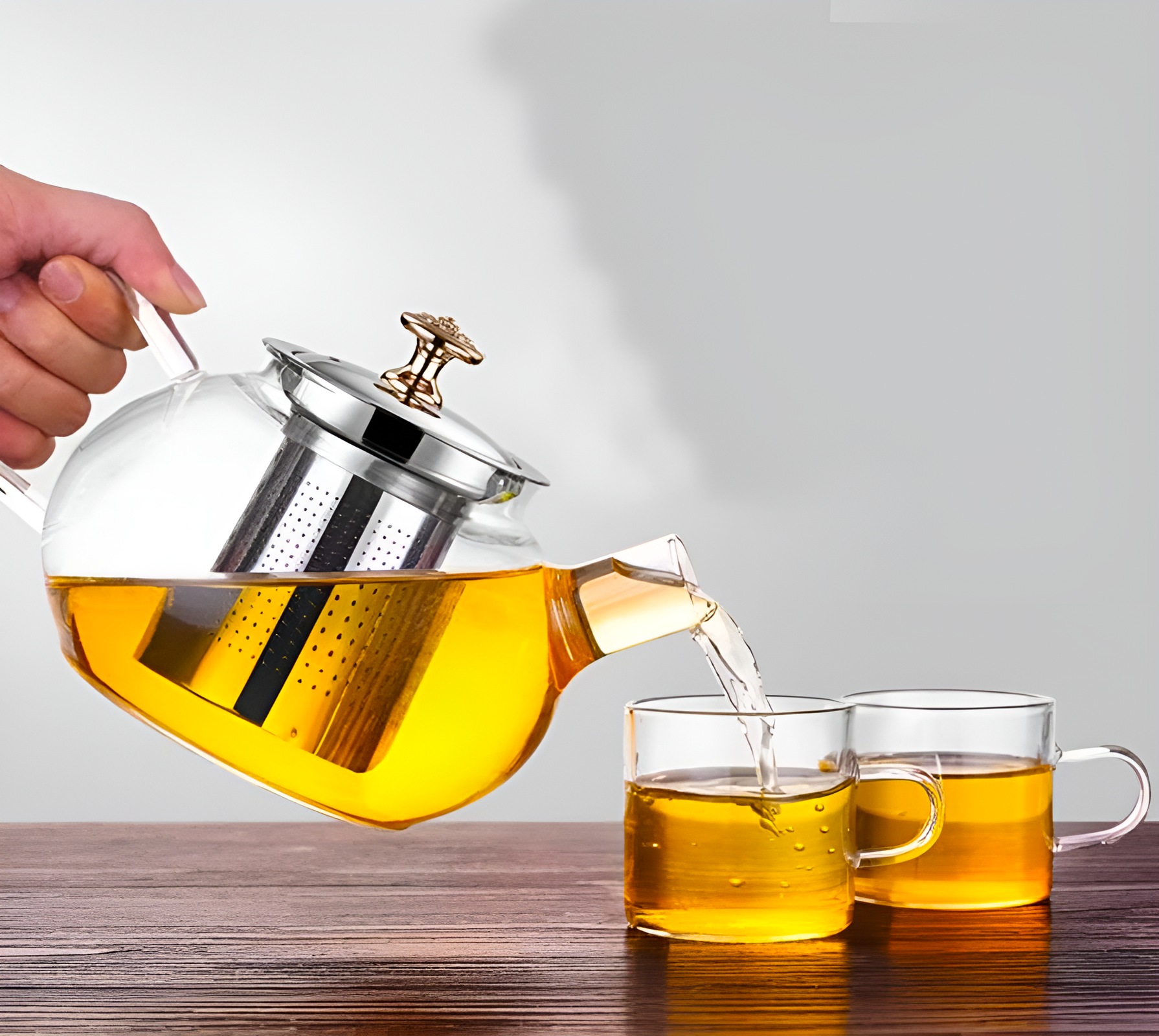 Glass Teapot with Steel Infuser