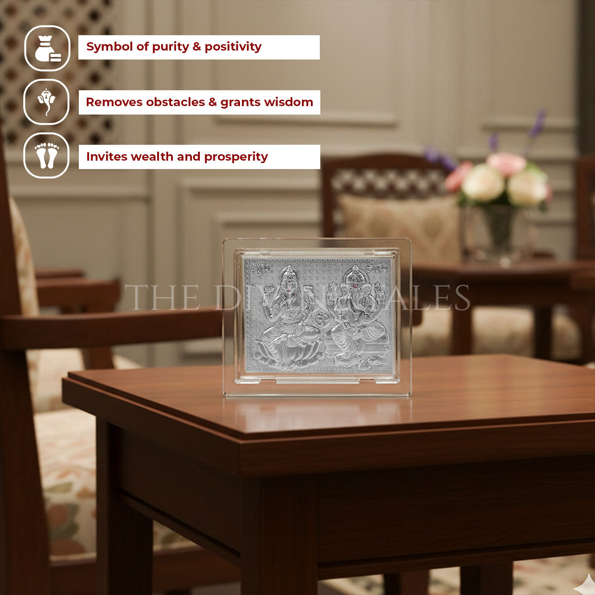 Lakshmi Ganesh Silver Desk Frame