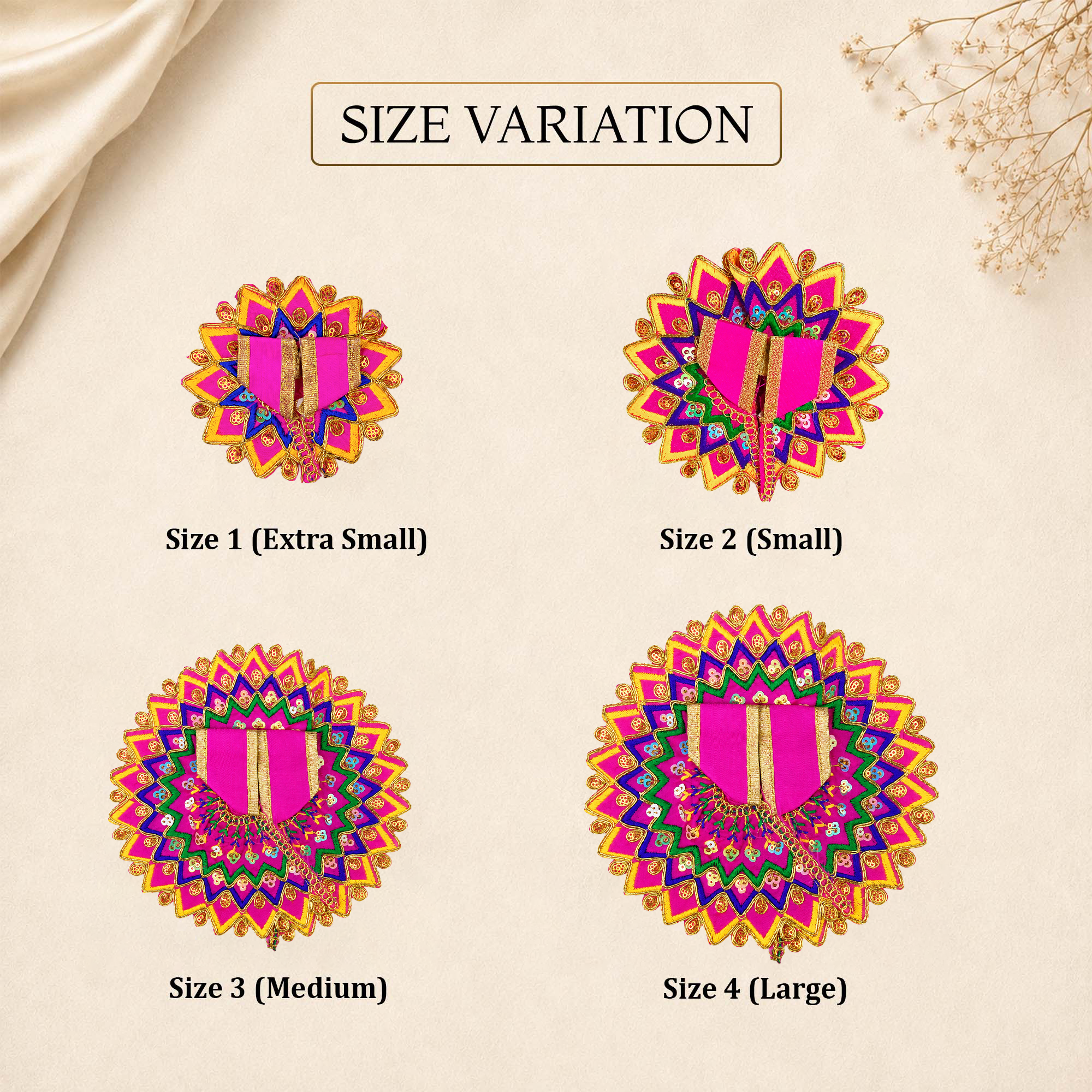 Floral Multicolor Laddu Gopal Dress