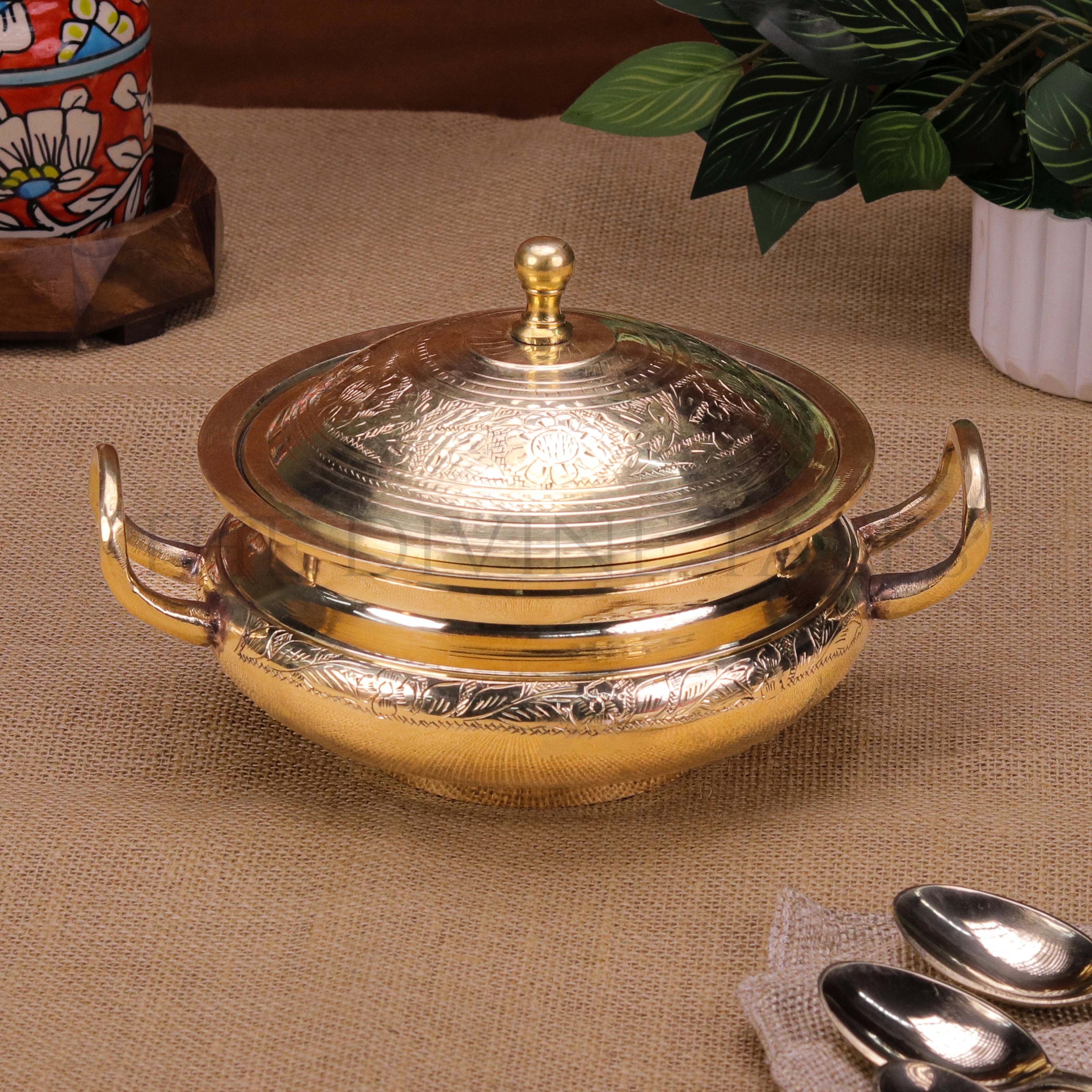 Handcrafted Brass Serving Pot
