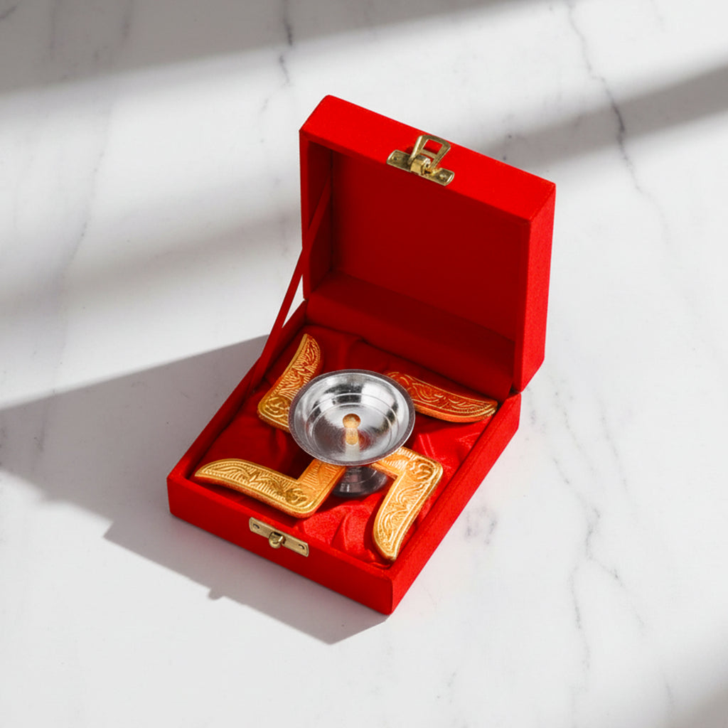 Brass Swastik Diya