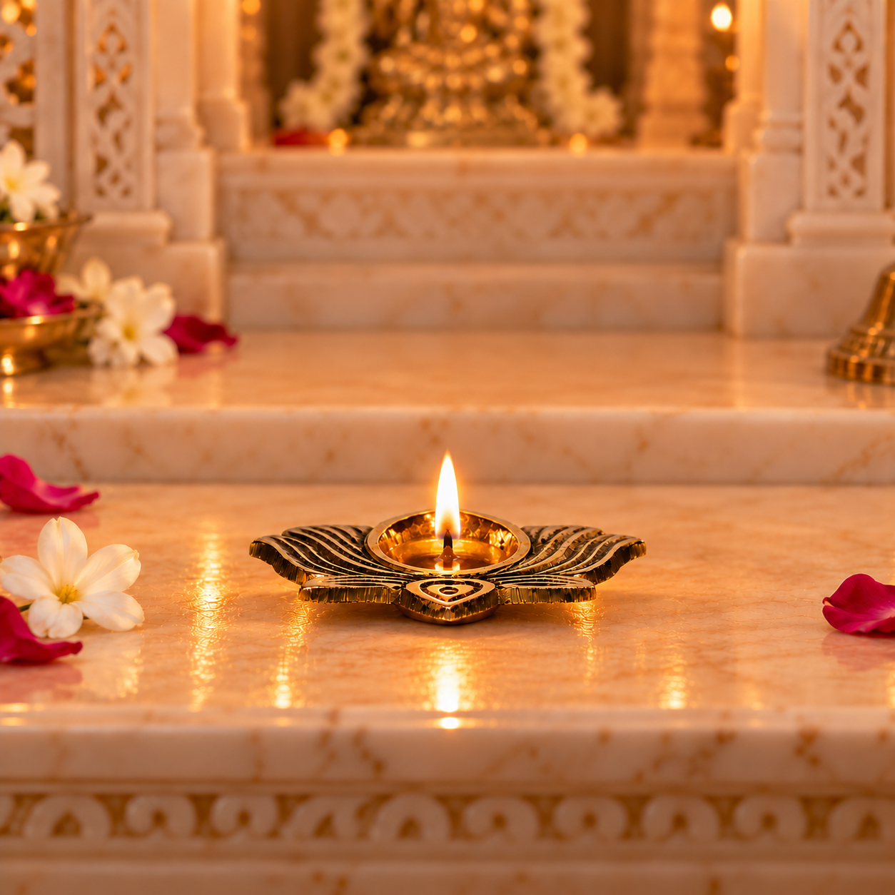 Handcrafted Brass Lotus Diya