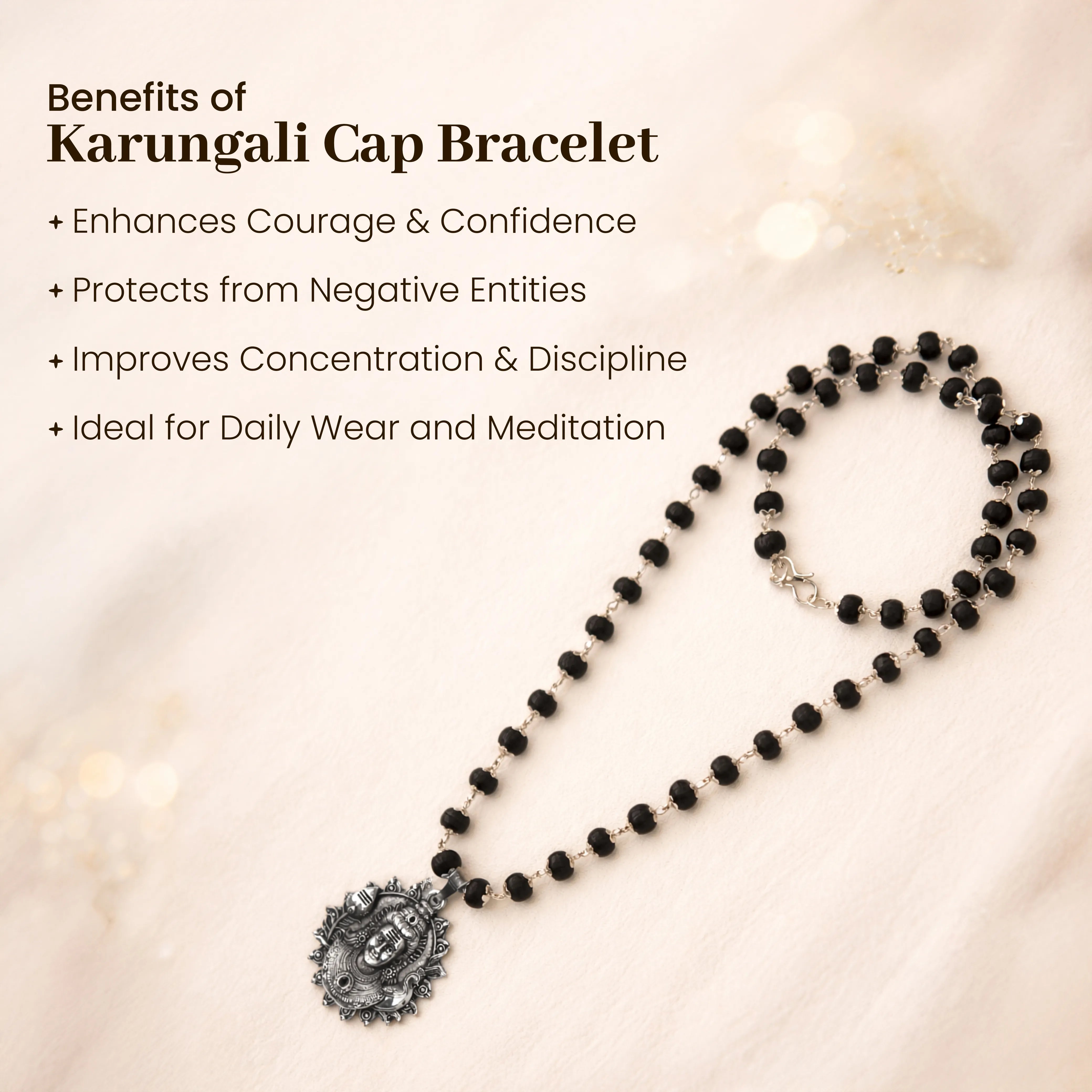 Karungali Cap Mala with Kartike Ji Locket