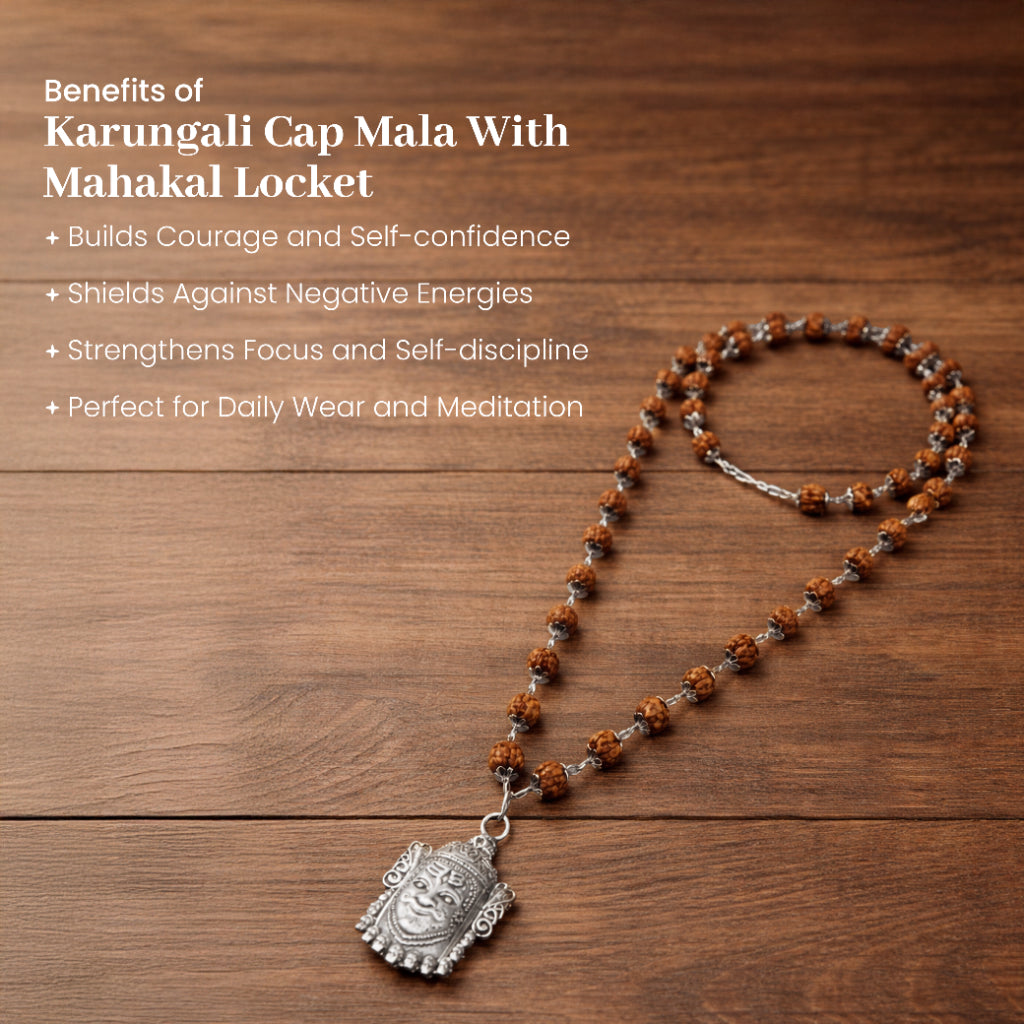 Mahakaal Shakti Rudraksha Cap Mala – Divine Protection Necklace