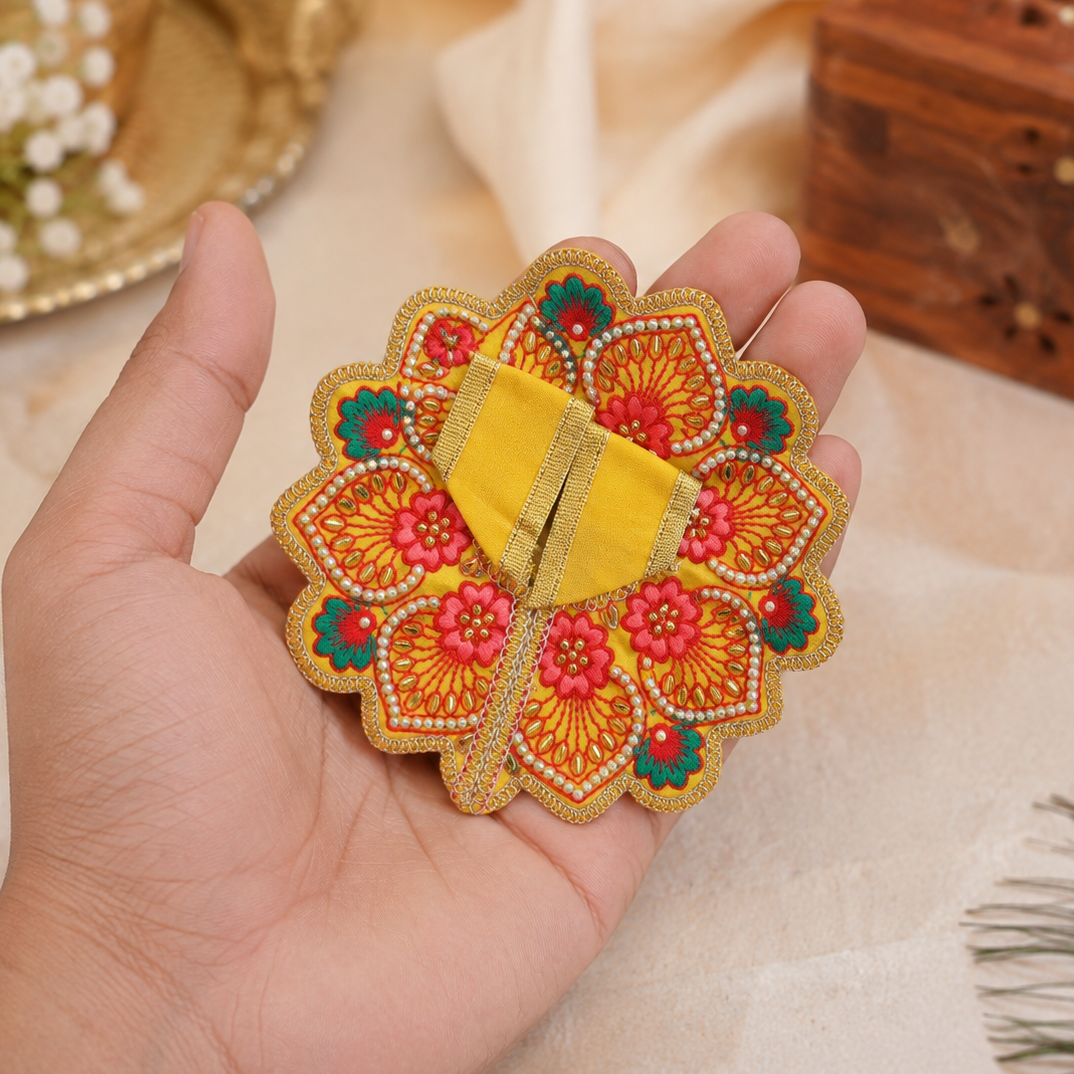 Floral Yellow Laddu Gopal Dress