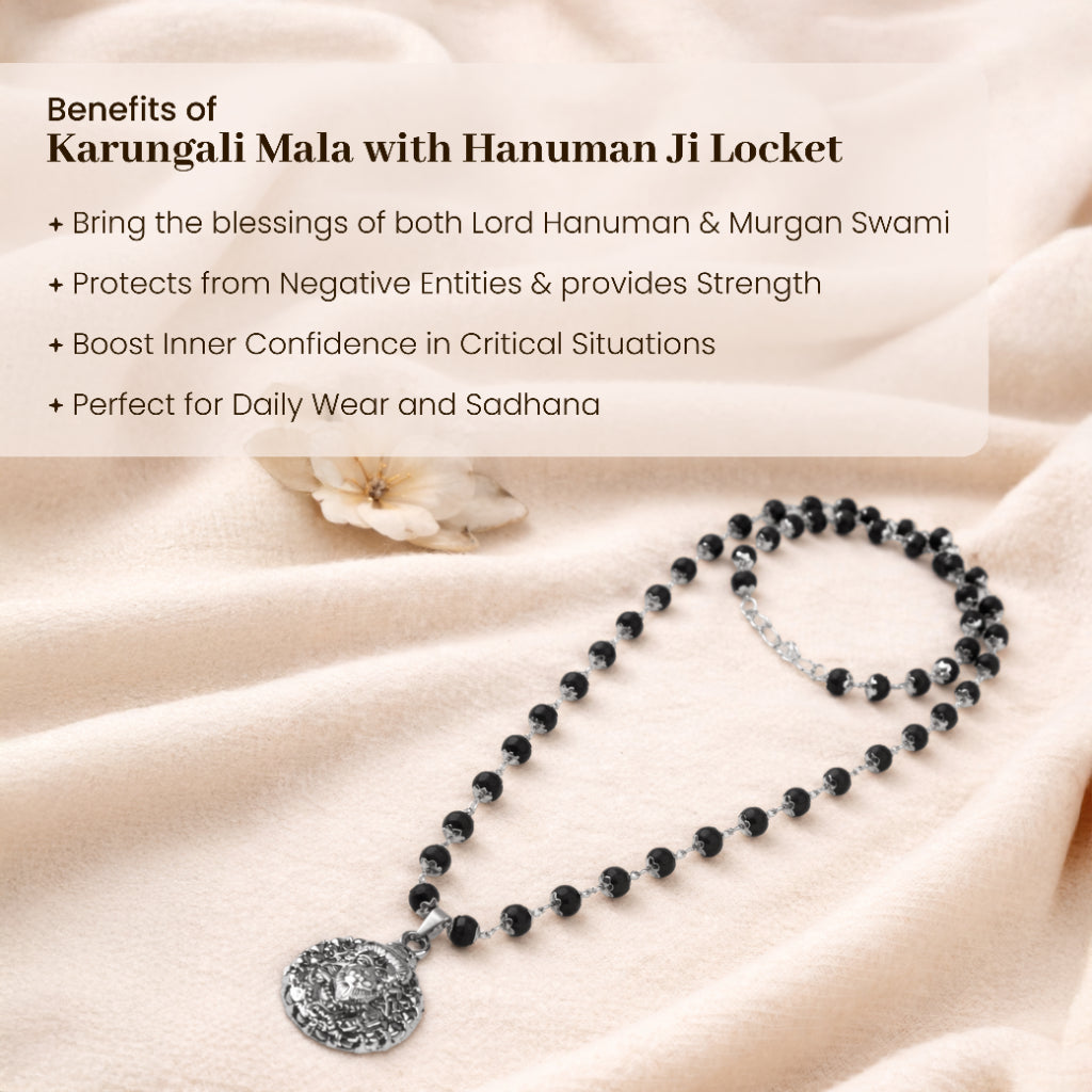 Veer Hanuman Karungali Cap Mala – For Strength & Protection