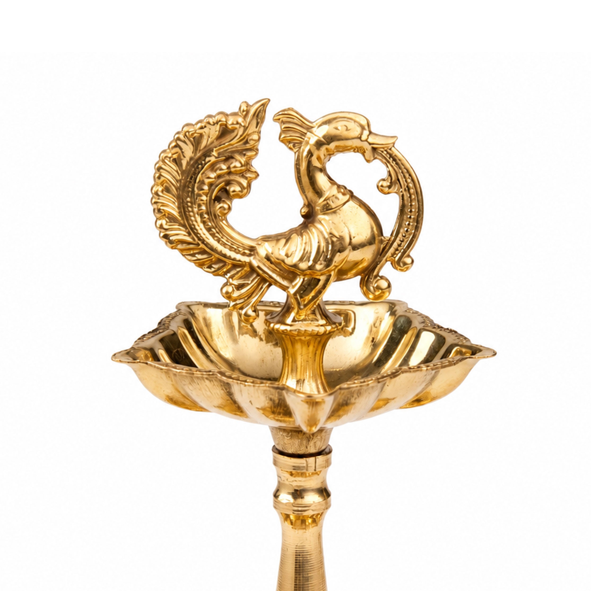 3-tier Brass Peacock Oil Lamp