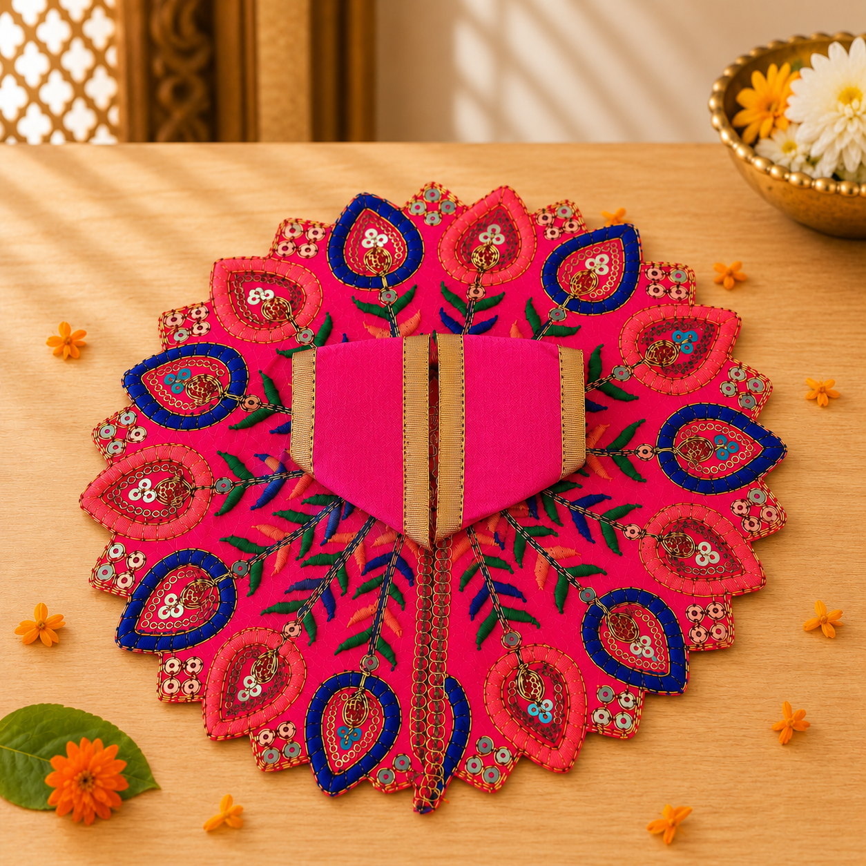 Floral Pink Laddu Gopal Dress
