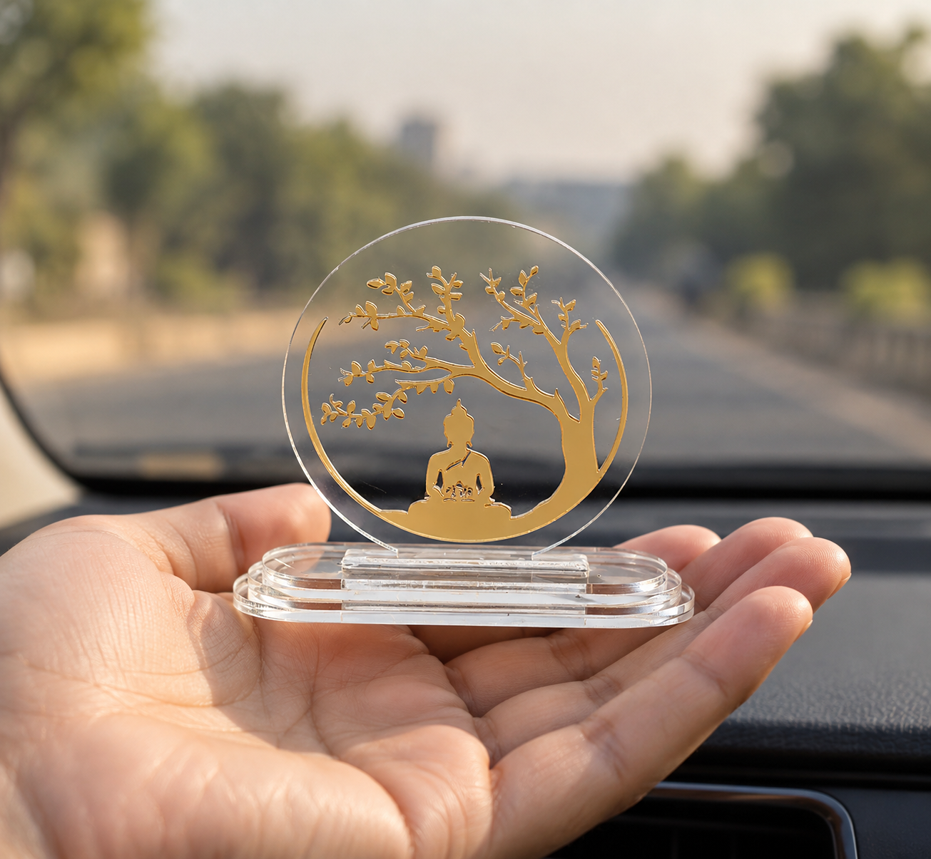 Lord Buddha Acrylic Car Dashboard