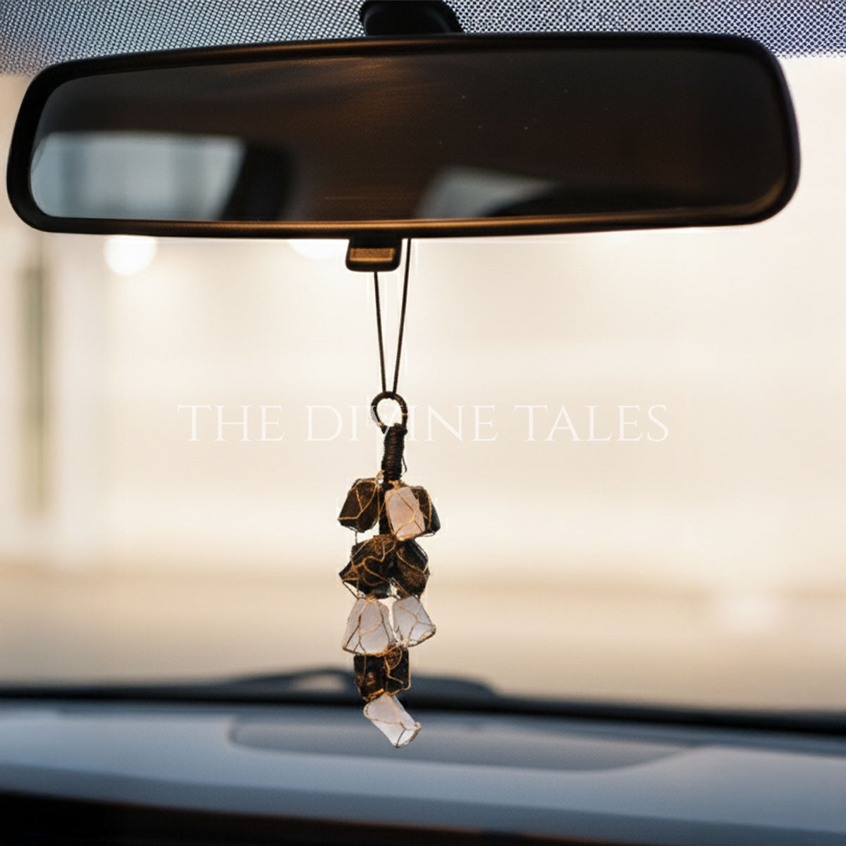 Black Tourmaline & Selenite Hanging Charm