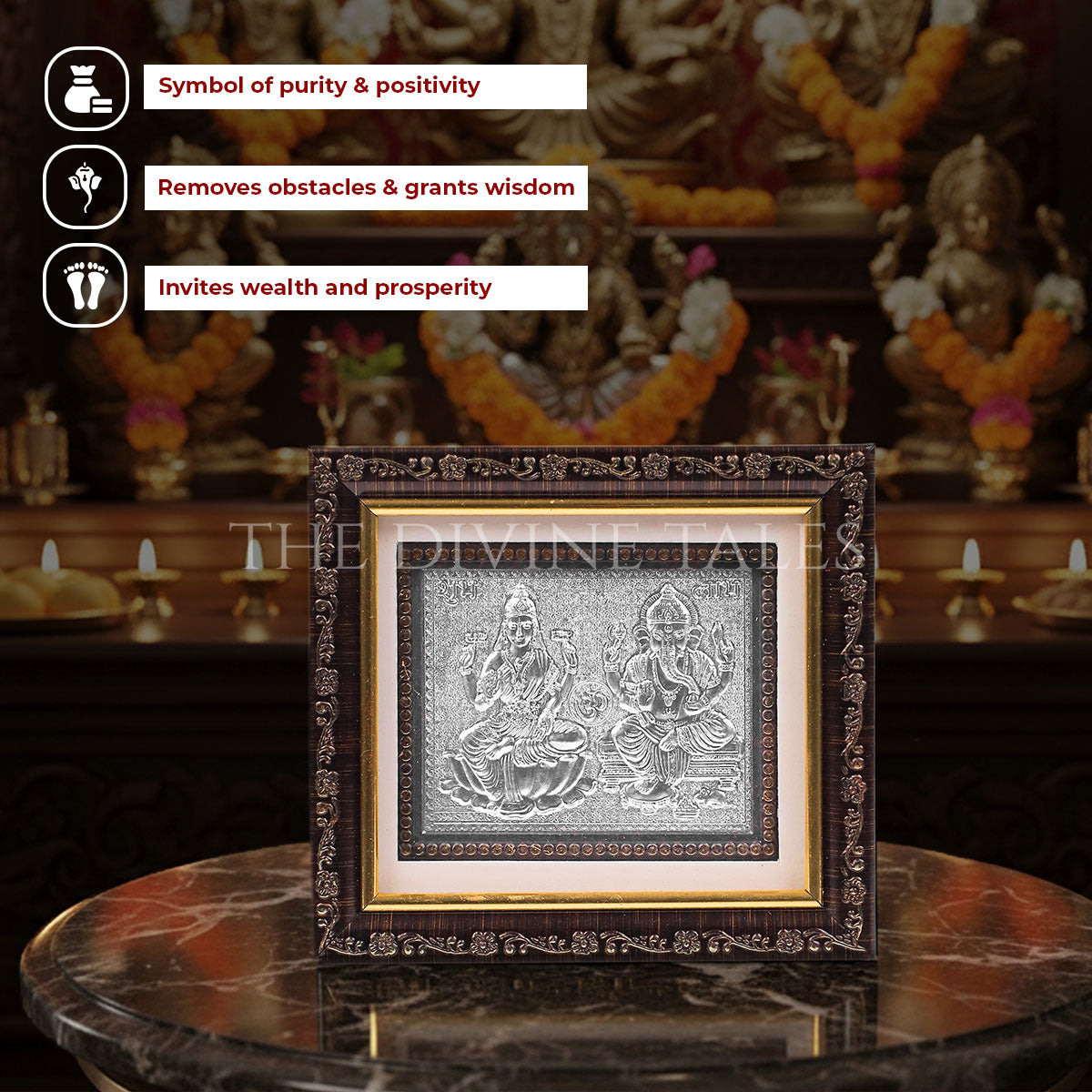 Laxmi Ganesh Ji Frame 999 Silver