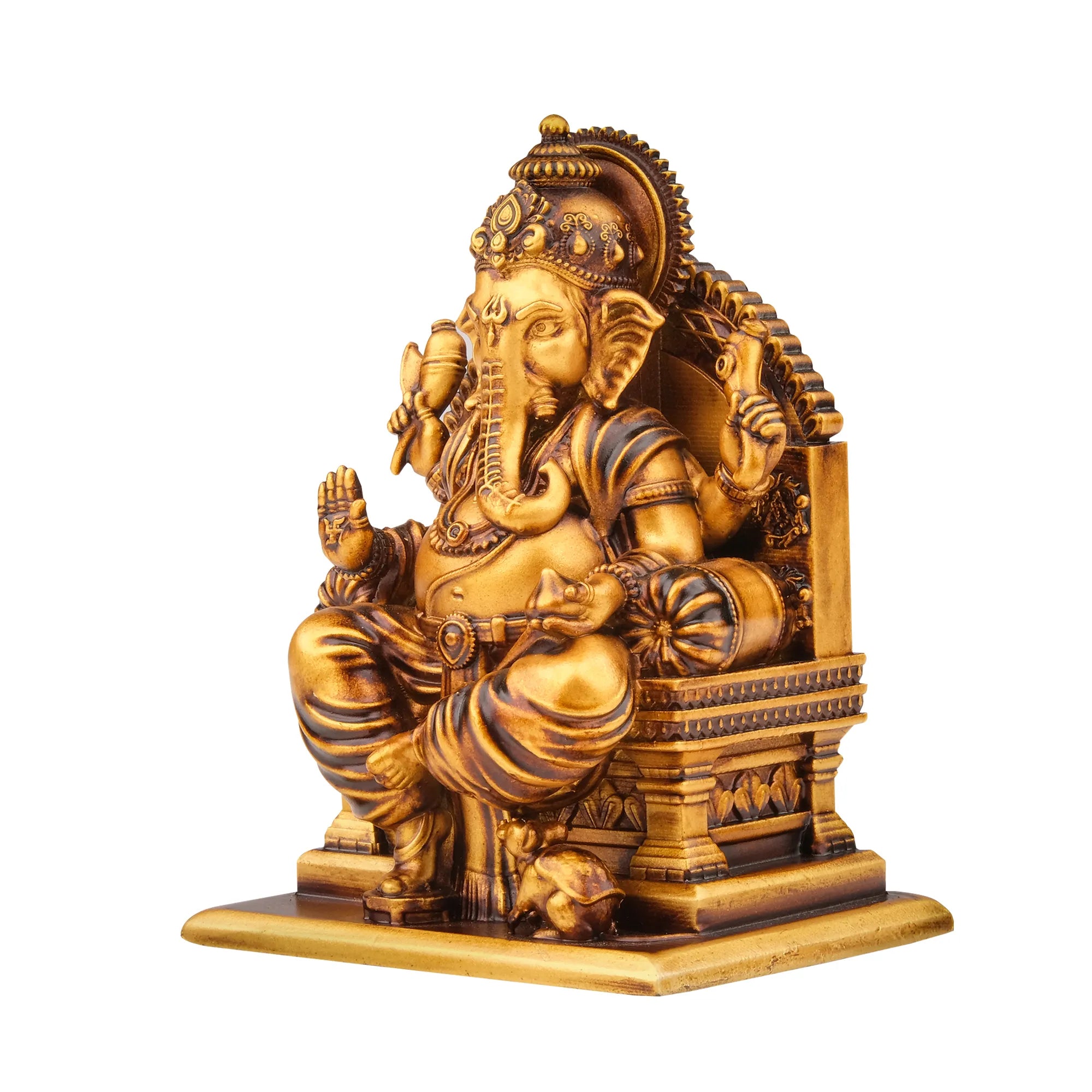 Lalitasana Ganesha Idol – Antique Finish Symbol of Divine Grace