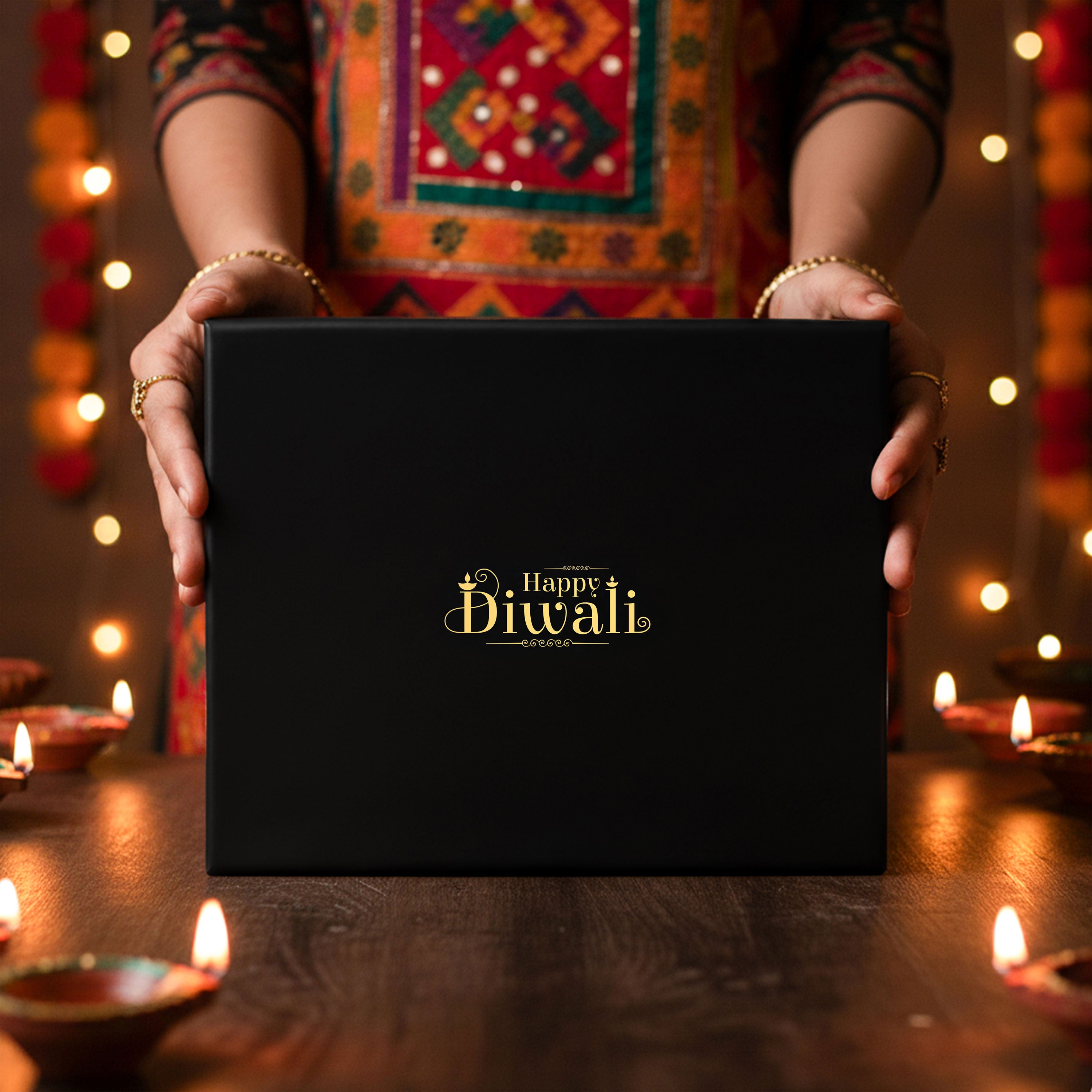 Triple Blessings Diwali Box with Diya