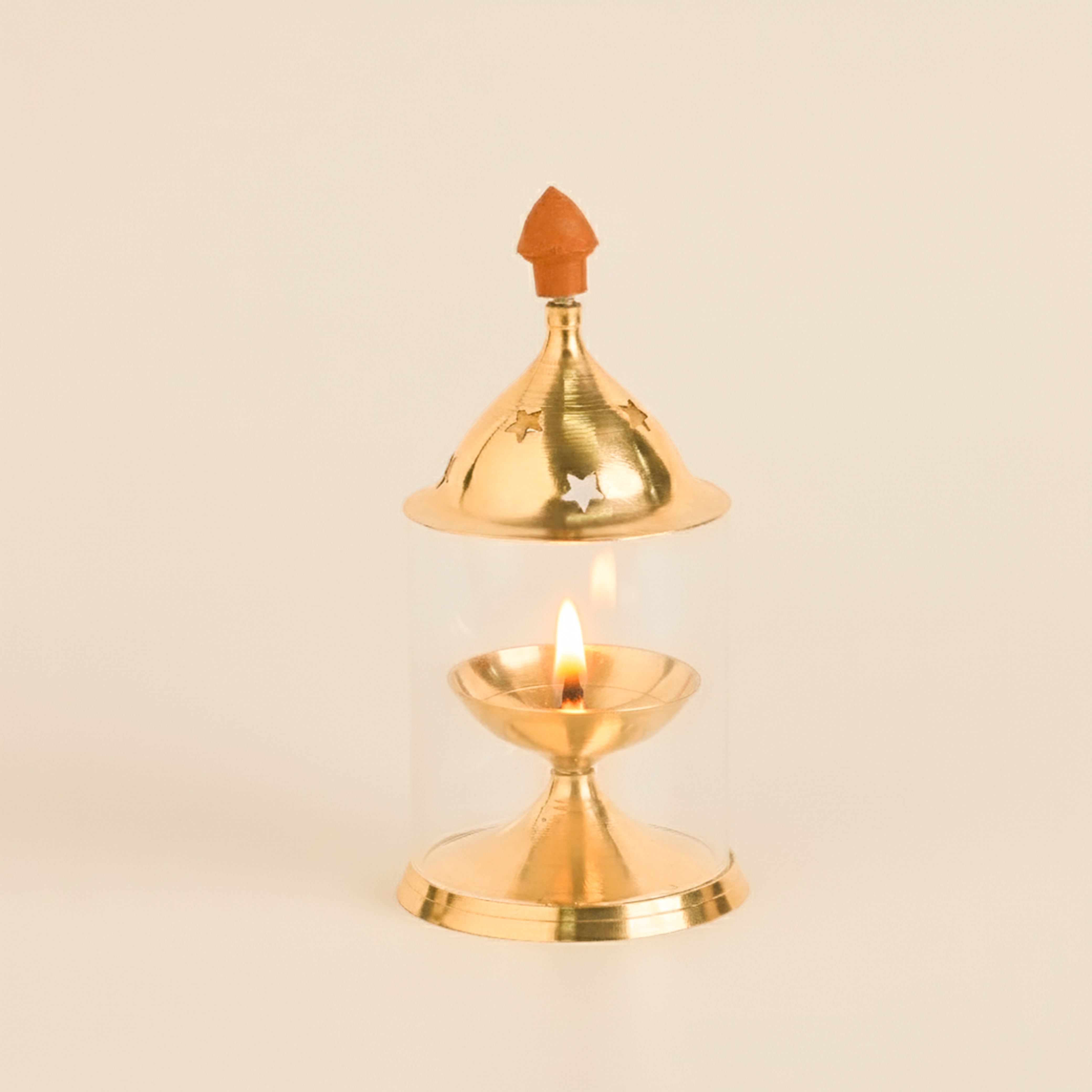 Brass Akhand diya with om