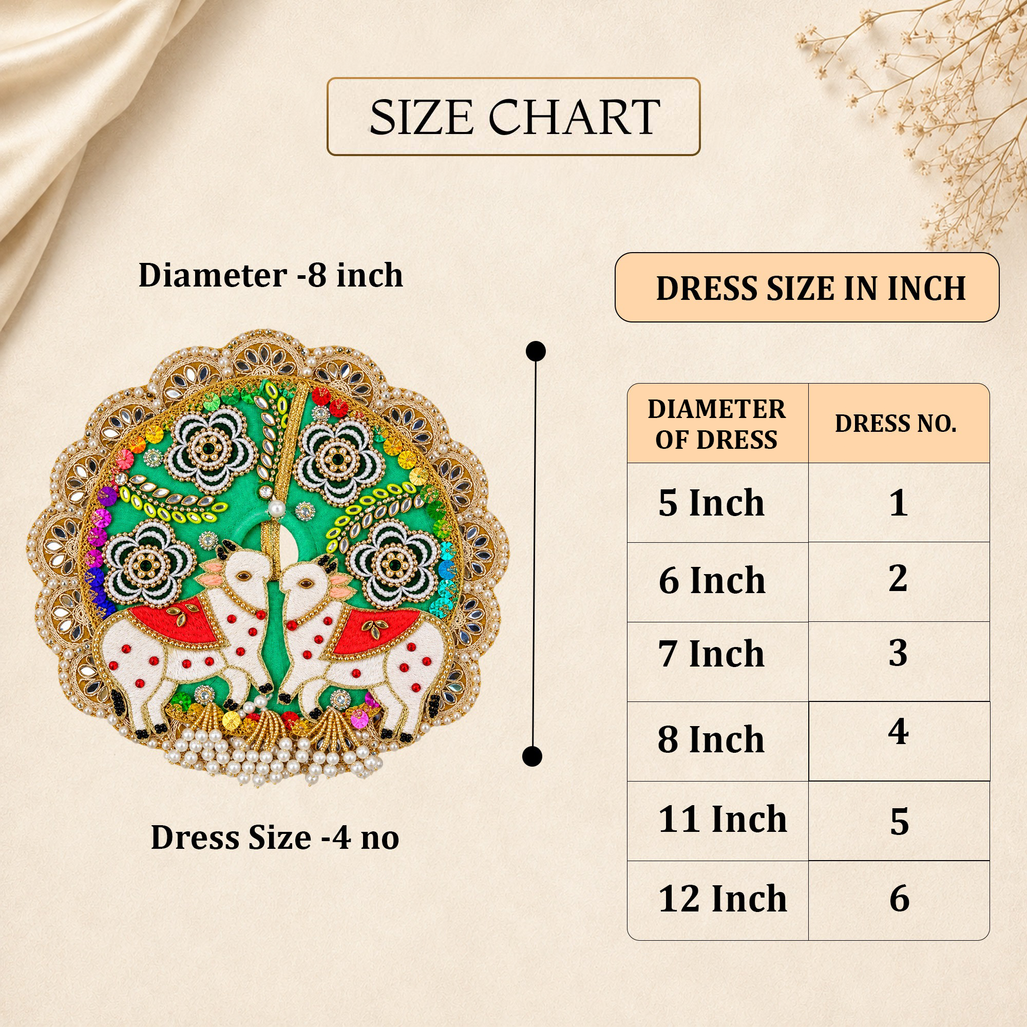 Cow Design Laddu Gopal Dress