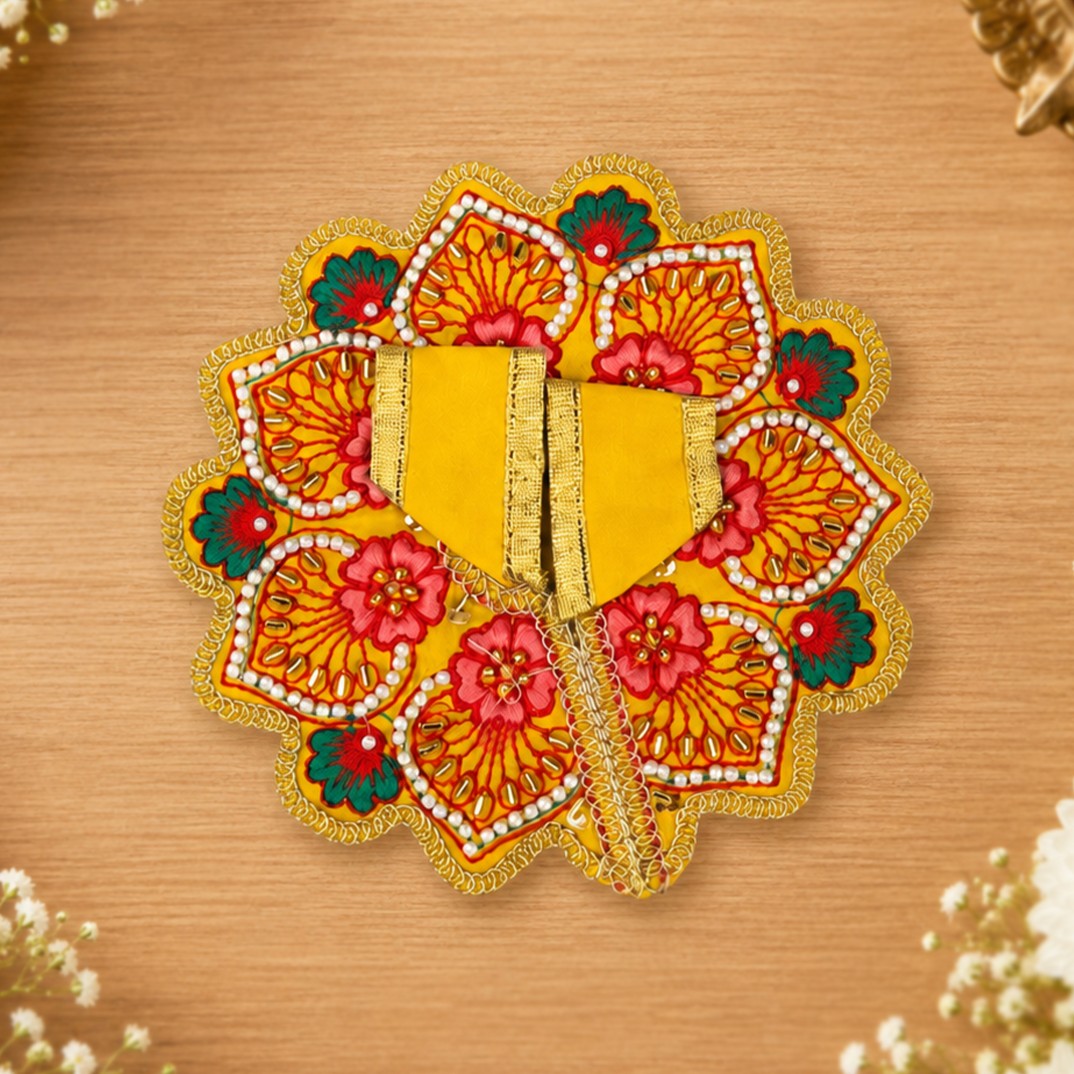 Floral Yellow Laddu Gopal Dress