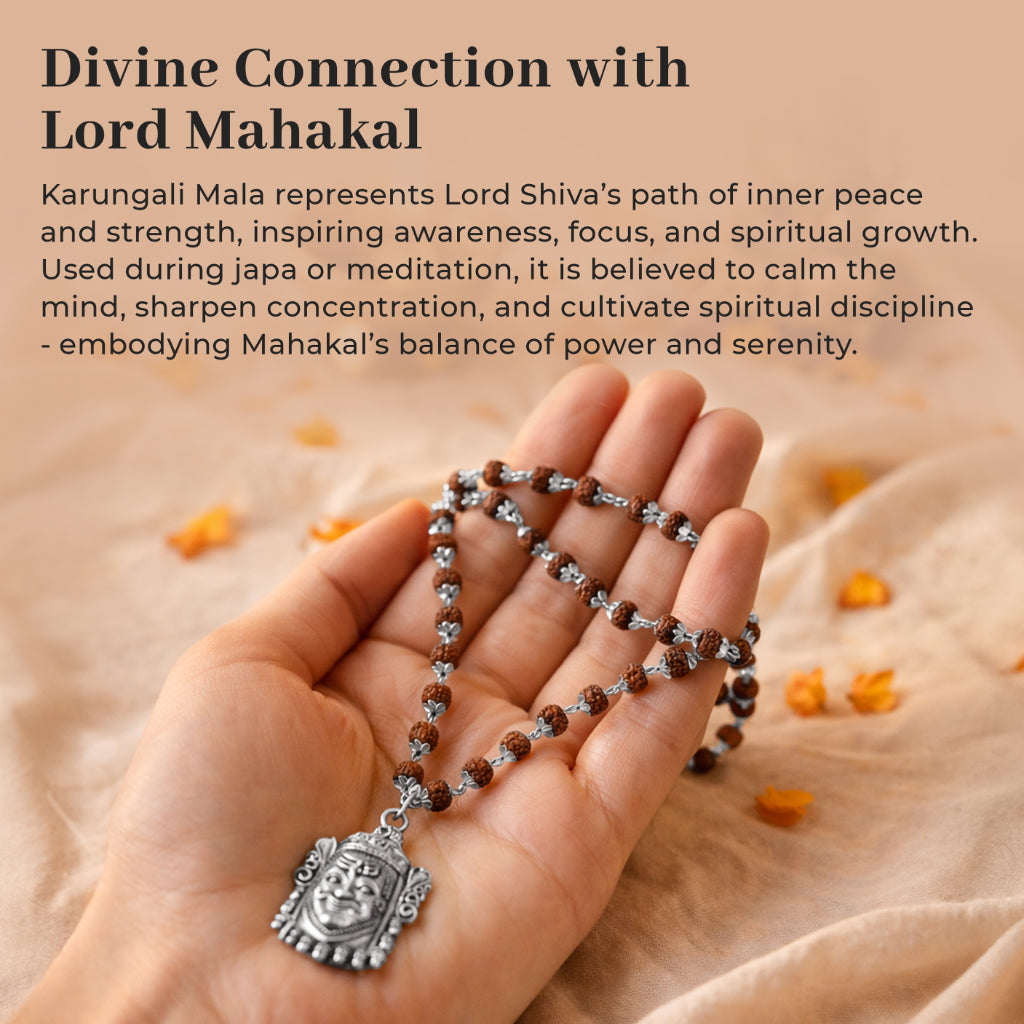 Mahakaal Shakti Rudraksha Cap Mala – Divine Protection Necklace