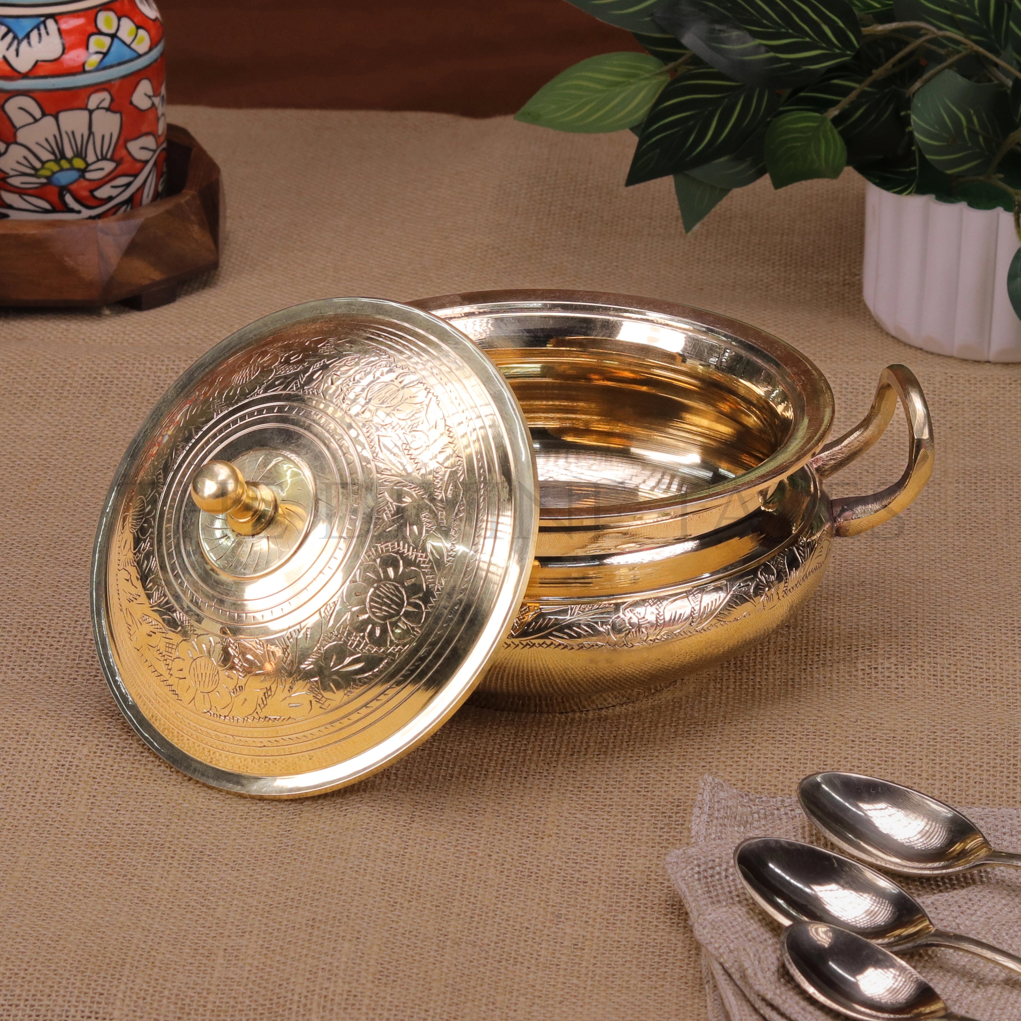 Handcrafted Brass Serving Pot