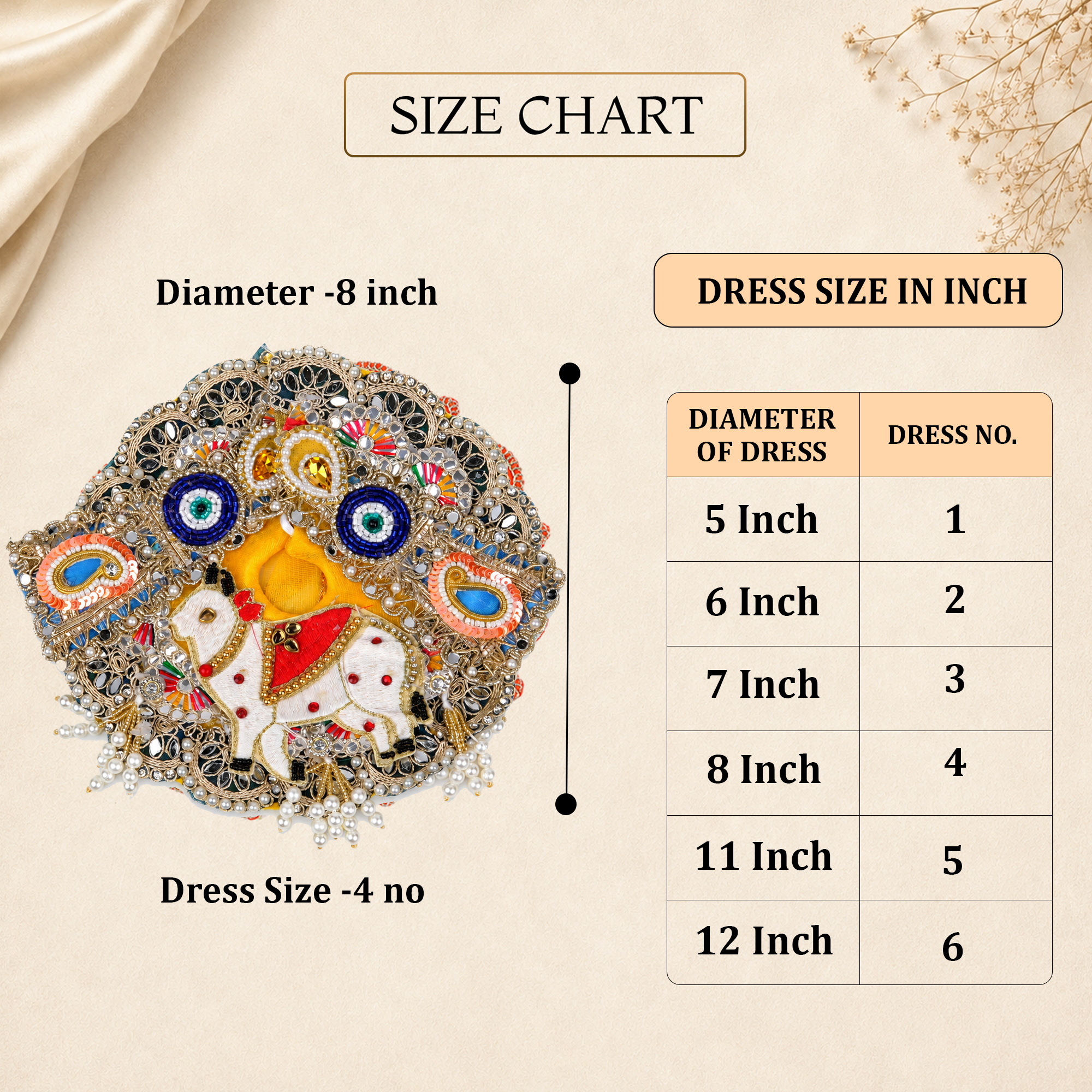 Cow-Evil Eye Laddu Gopal Dress