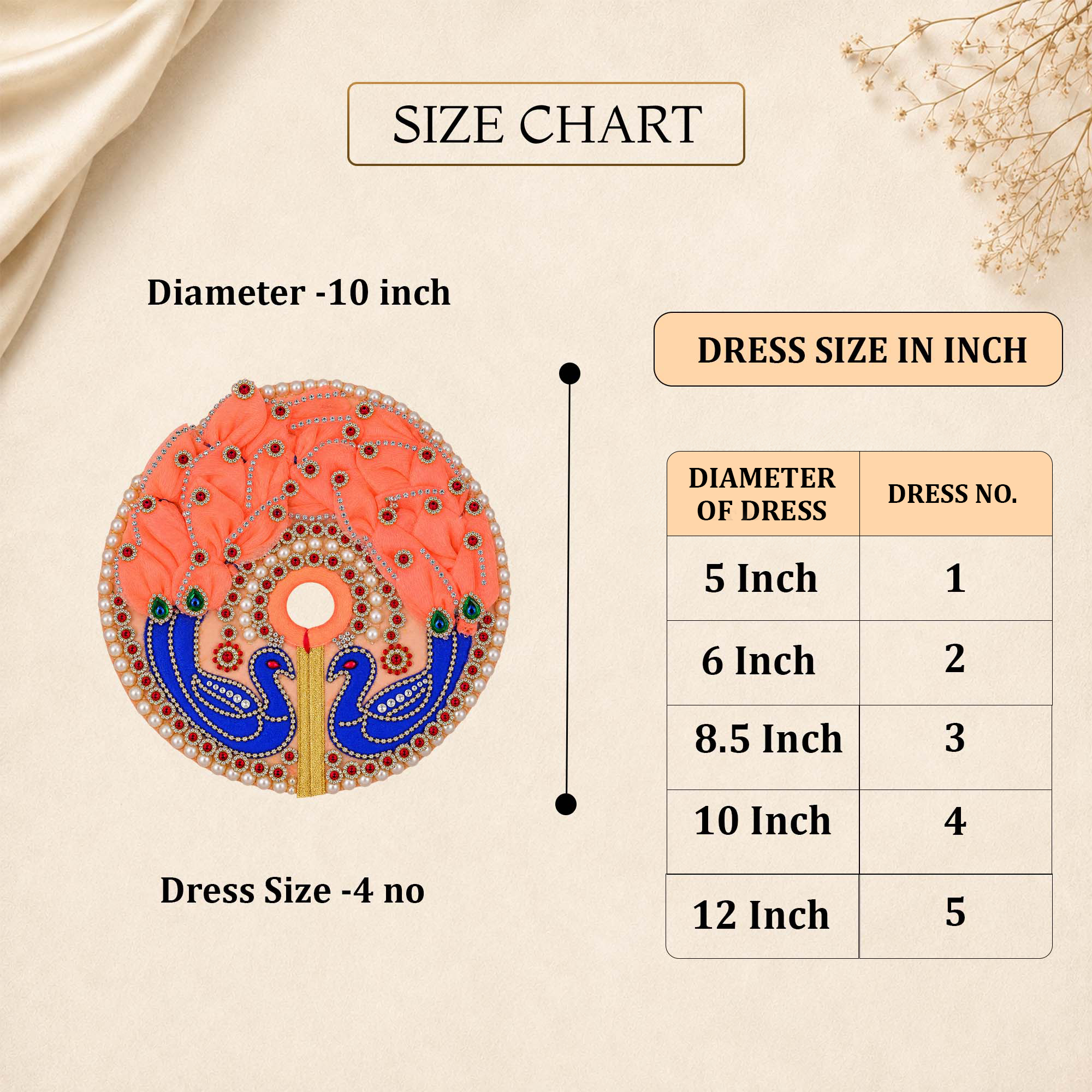Peacock Design Laddu Gopal Dress