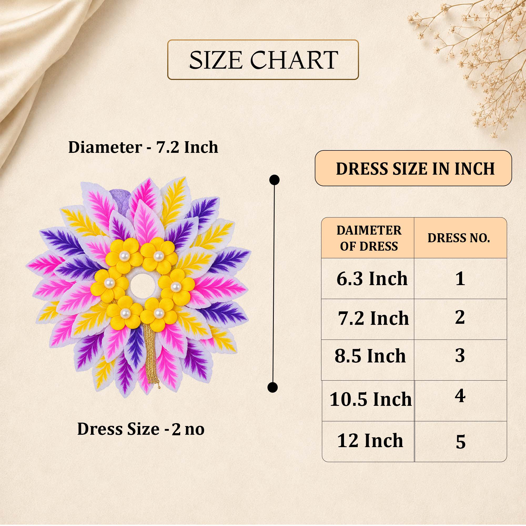 Floral Colorful Laddu Gopal Dress