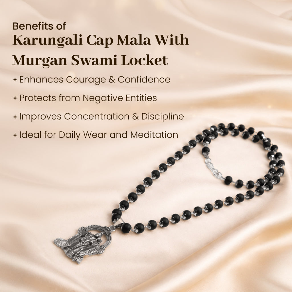 Divine Karungali Mala with Murugan Swami Locket