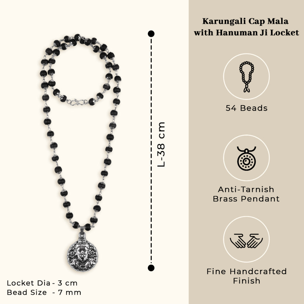 Veer Hanuman Karungali Cap Mala – For Strength & Protection