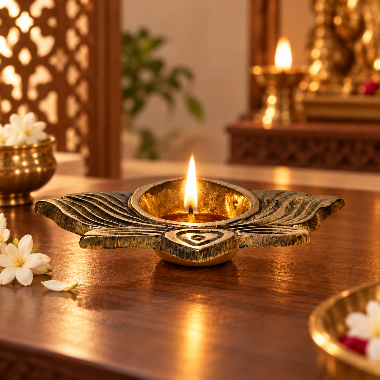 Handcrafted Brass Lotus Diya