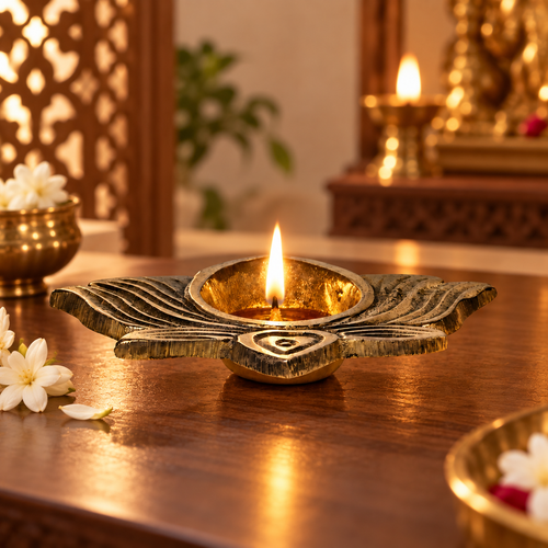 Handcrafted Brass Lotus Diya