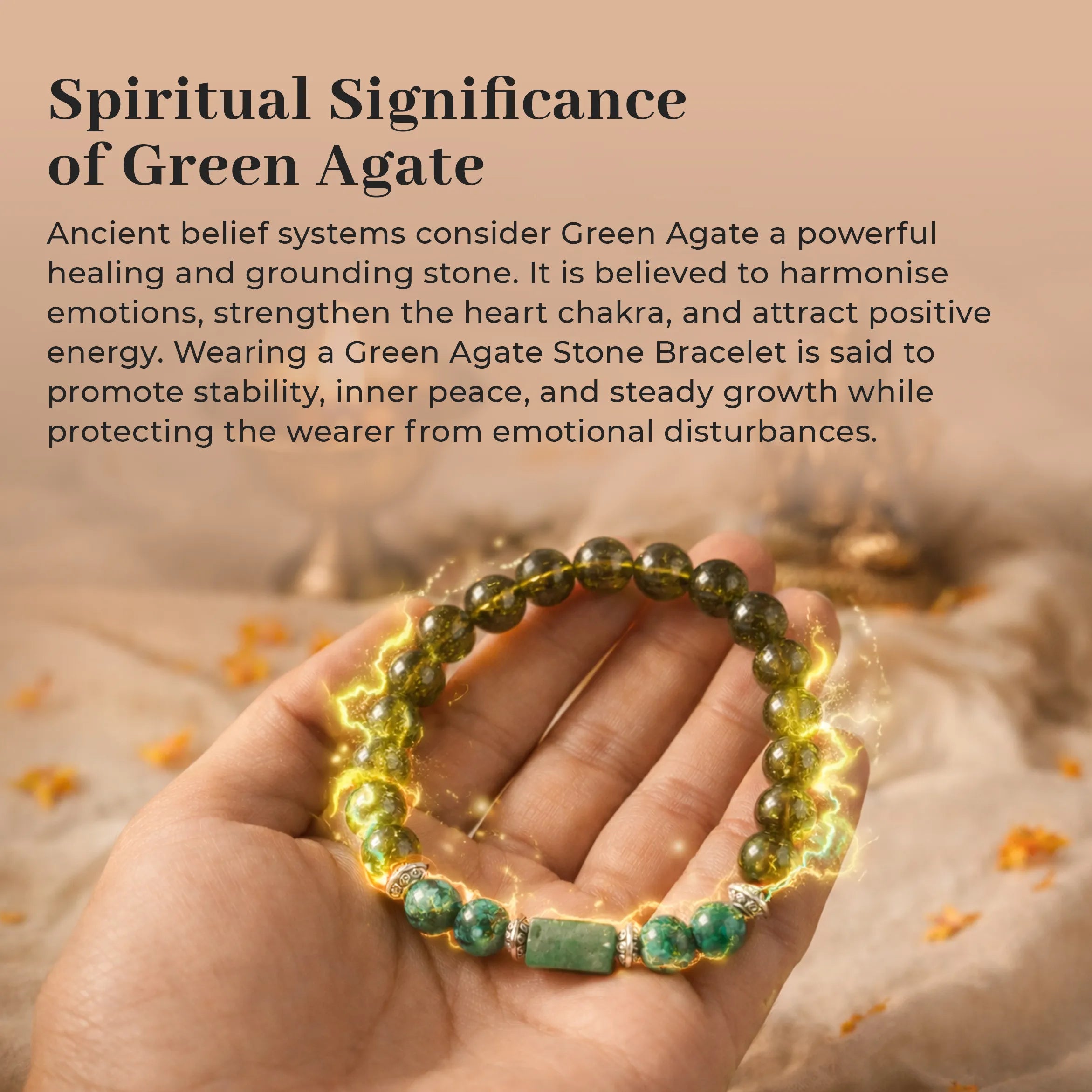 Green Agate Stone Bracelet