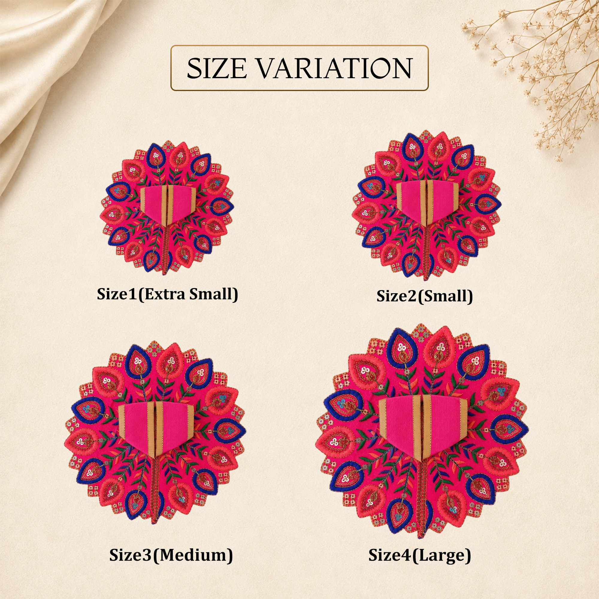 Floral Pink Laddu Gopal Dress