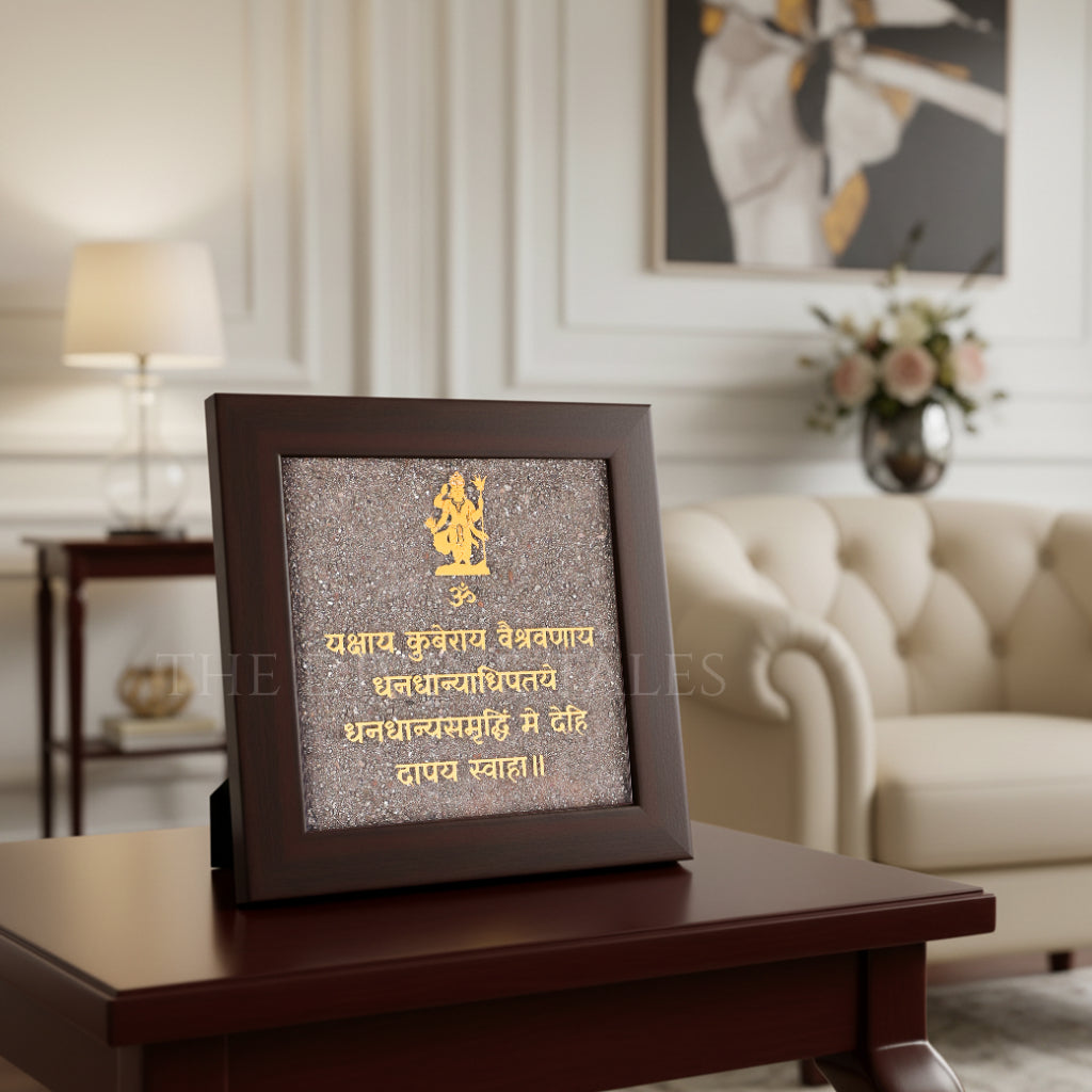 Pyrite Kuber Mantra Frame