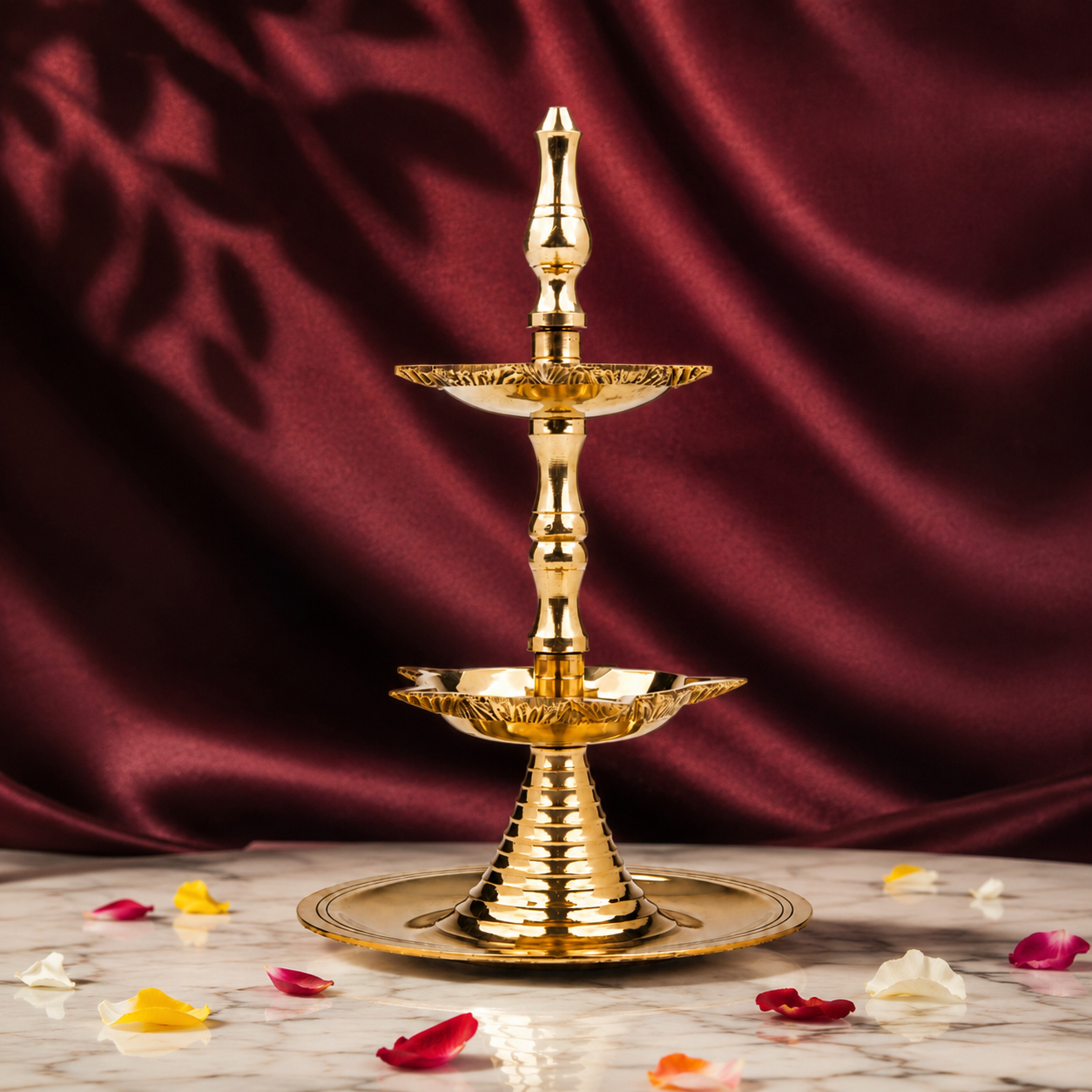 2 Layer Brass Kerala Oil Lamp