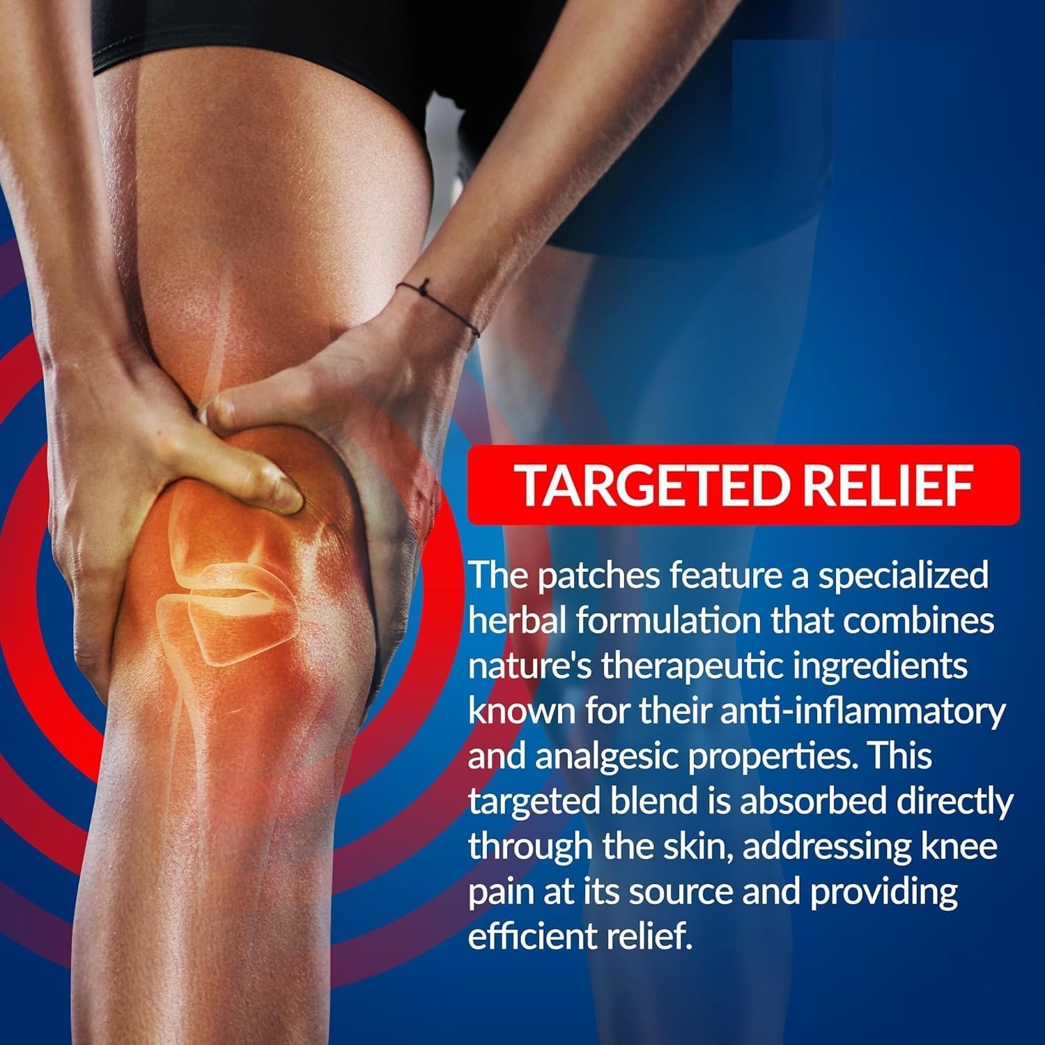 Knee Pain Relief Patch – Herbal Plaster for Joint & Muscle Pain, Quick Relief Heating Pad