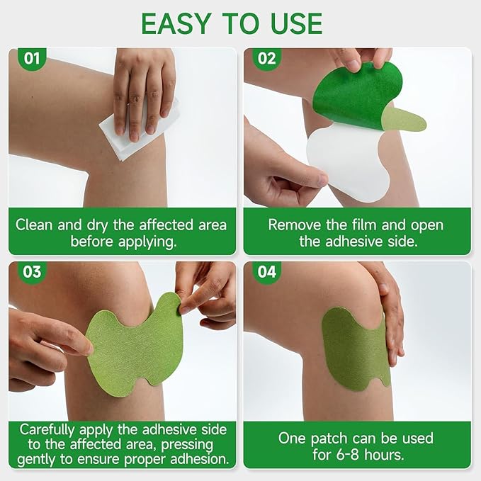 Knee Pain Relief Patch – Herbal Plaster for Joint & Muscle Pain, Quick Relief Heating Pad