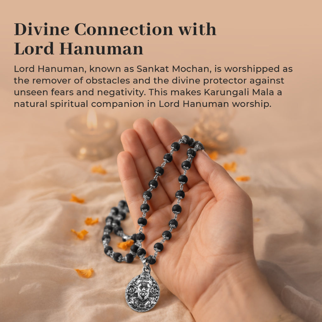 Veer Hanuman Karungali Cap Mala – For Strength & Protection